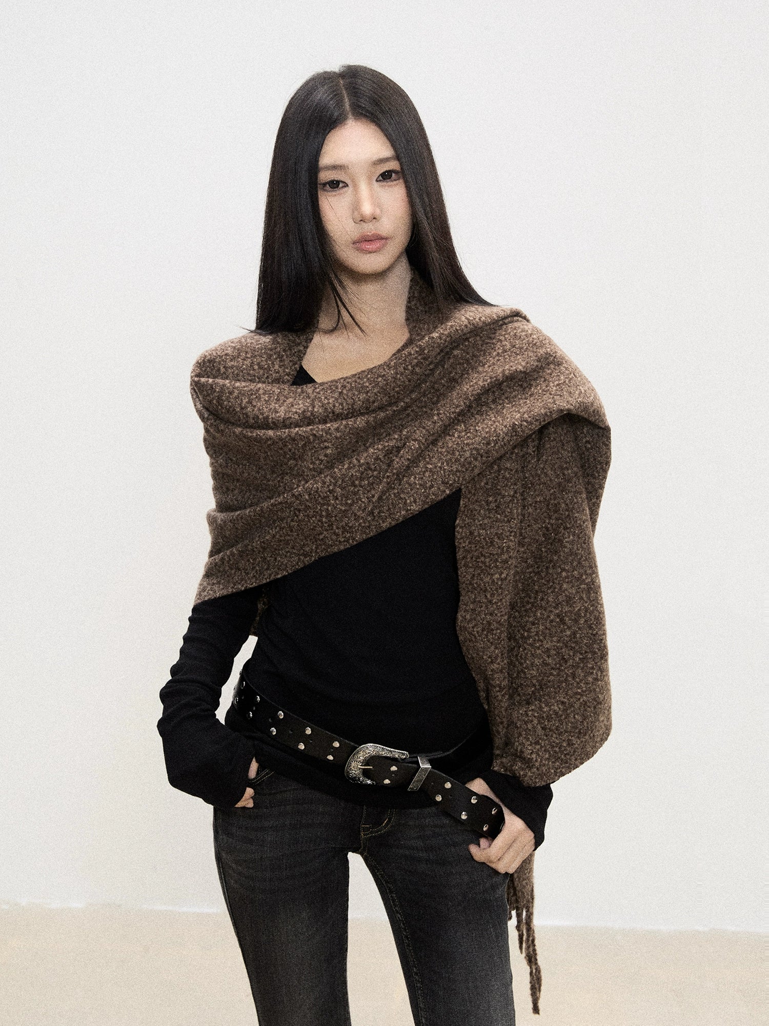WITHMIN Warm and Versatile High-end Tassel Shawl