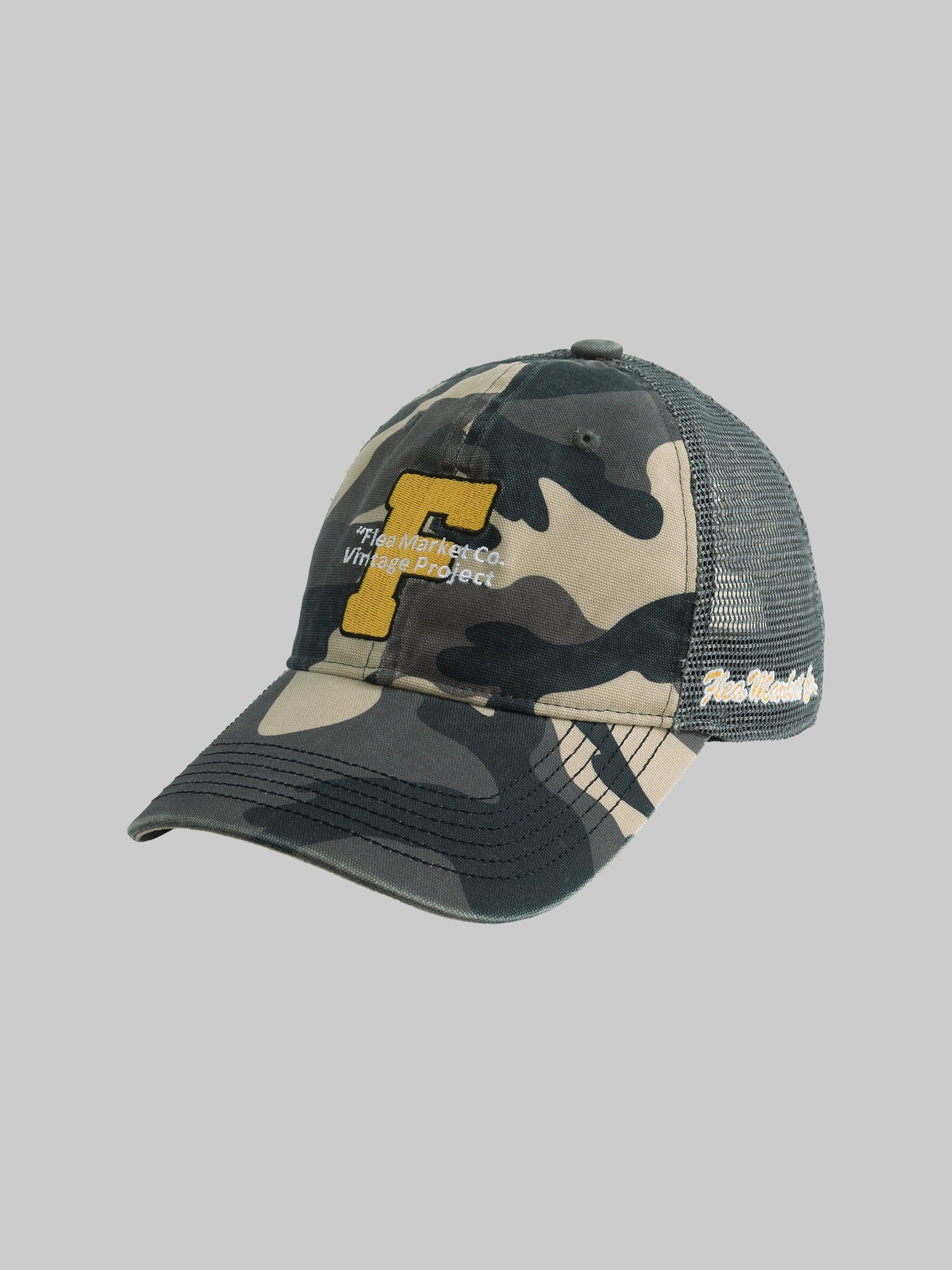 Fleamarket Camouflage Mesh Embroidered Bent Cap