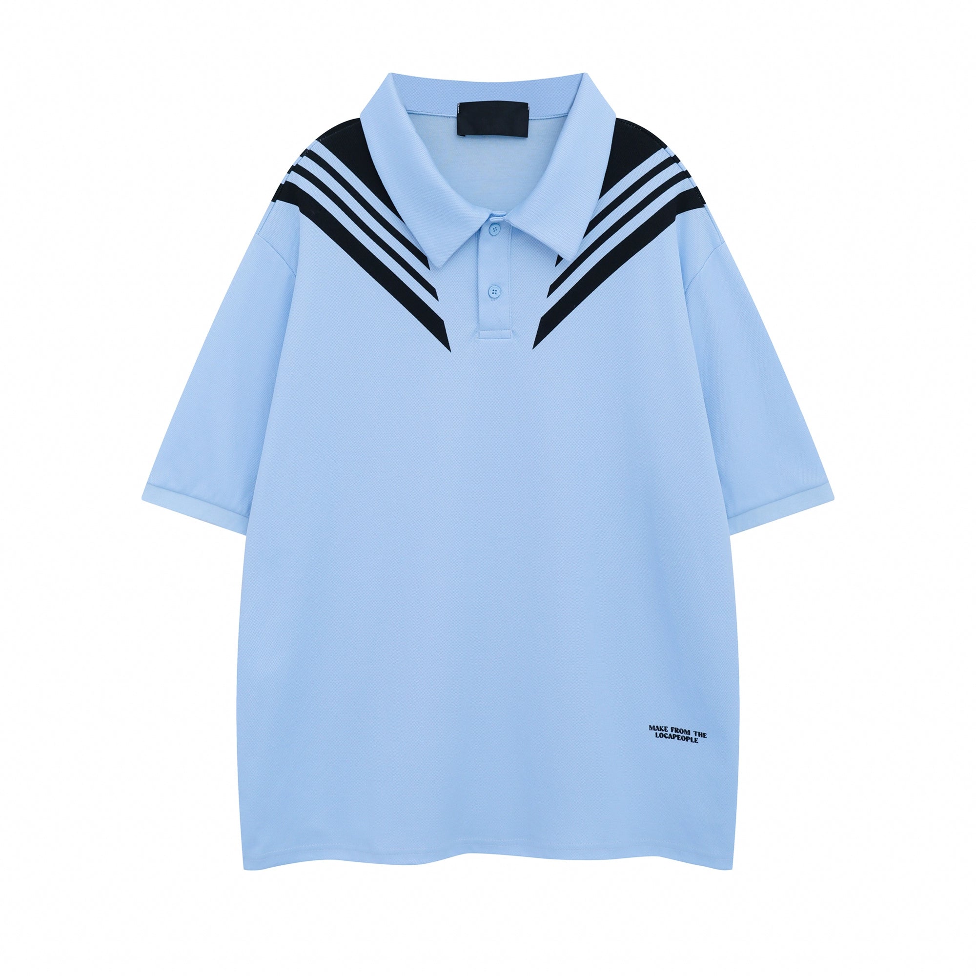 BTSG college style splicing lapel polo shirt