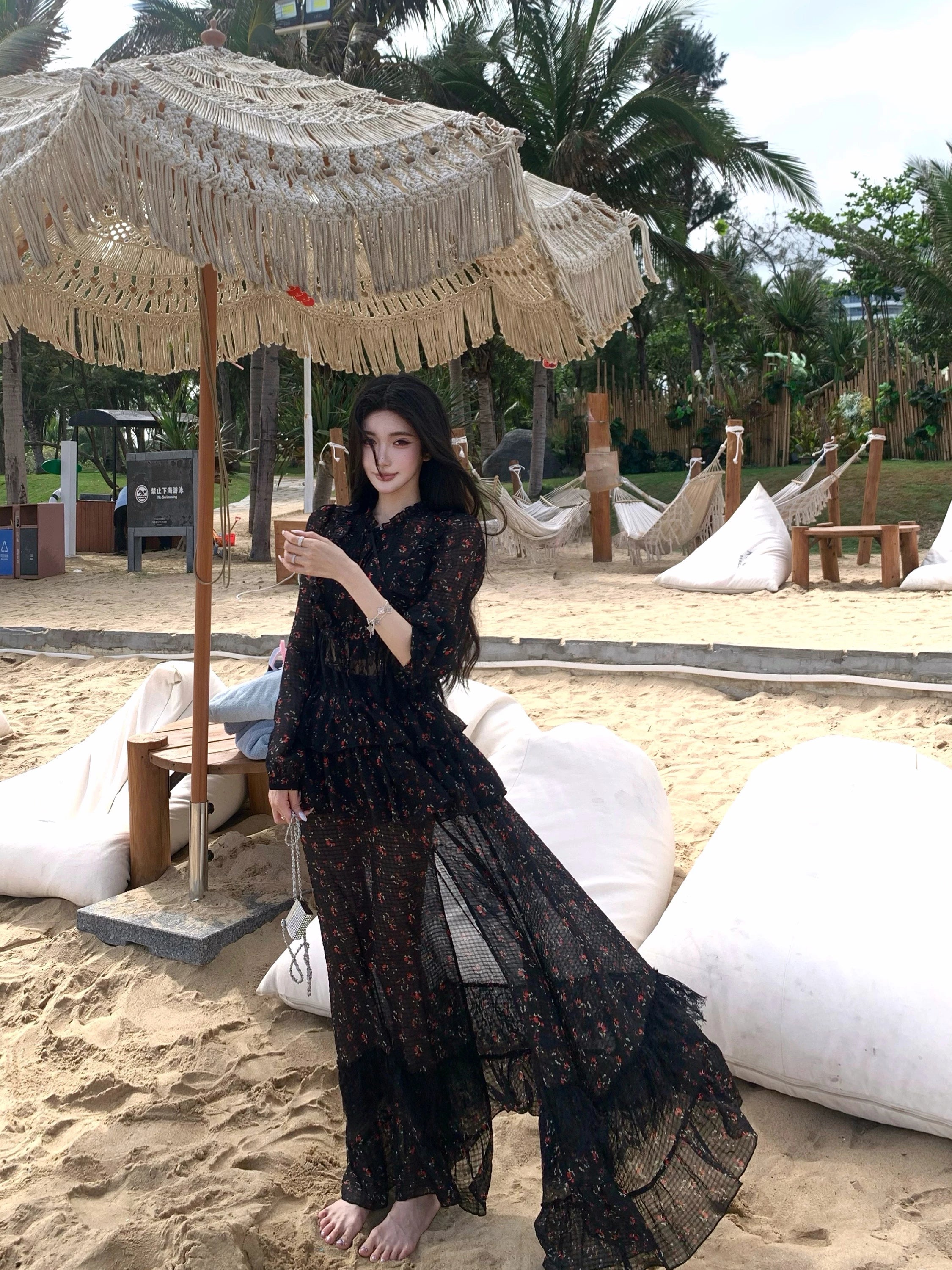 Barb Chill Floral Lace Skirt Two-piece Set
