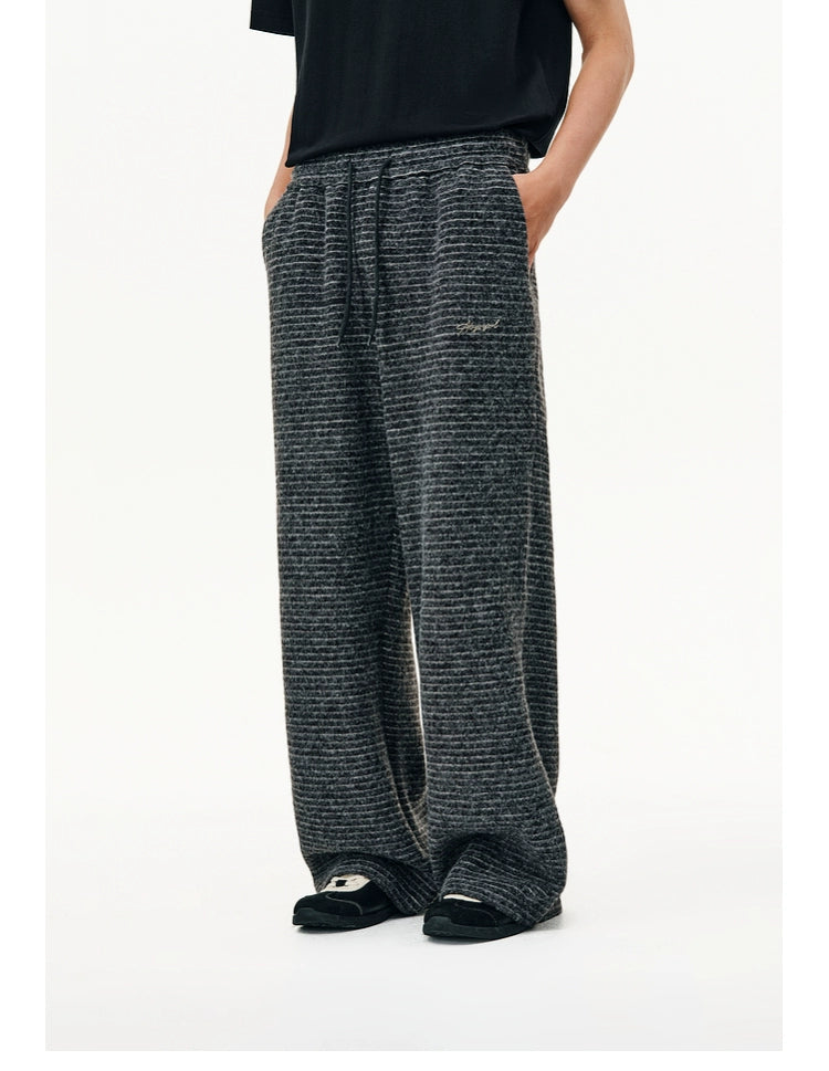 ATRY Striped Lazy Versatile Loose Straight Sweatpants