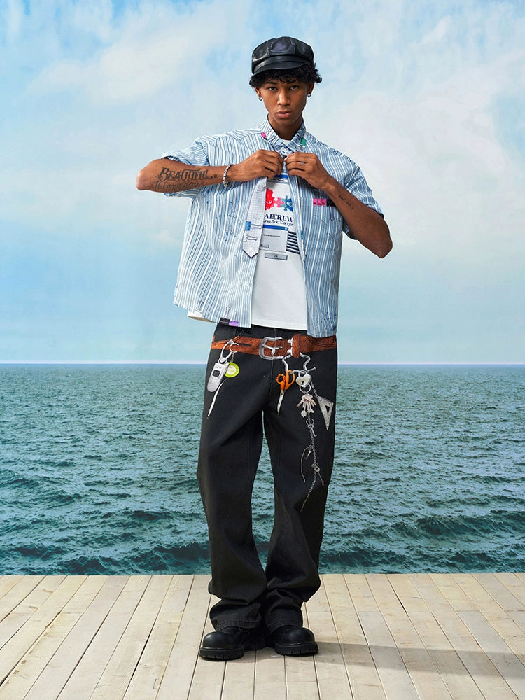 YADcrew Street Versatile Fashion High and Thin Trousers