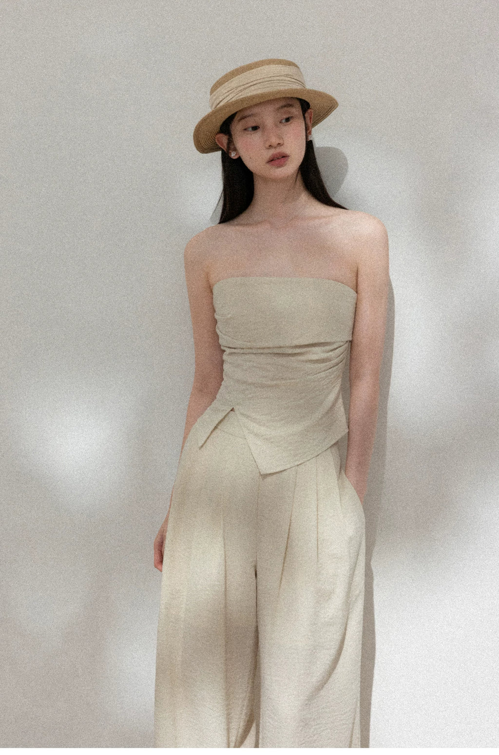 Cantonstory Backless Sleeveless Strap Casual Pants Set