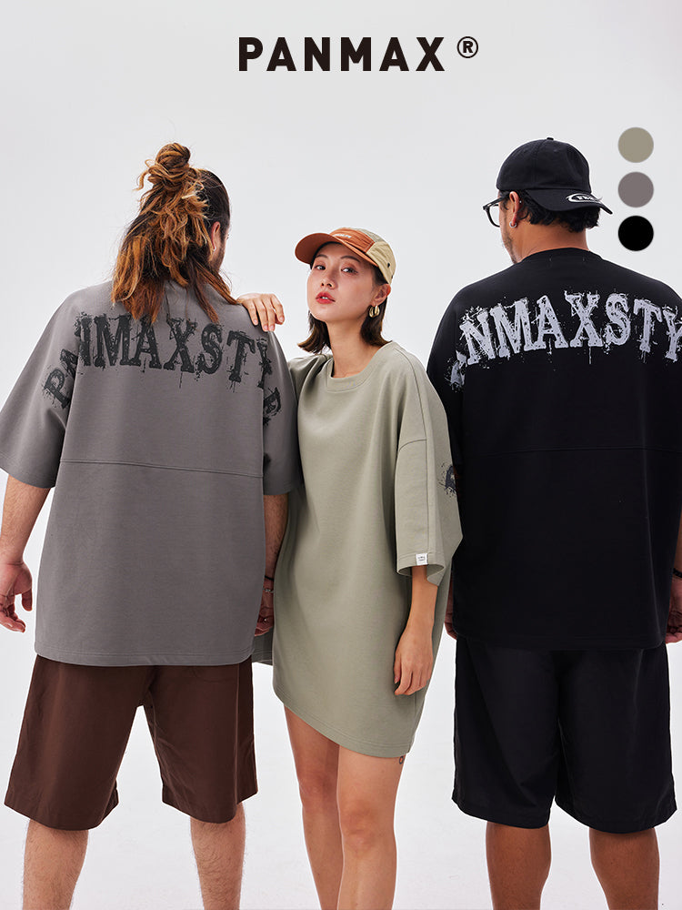 PANMAX American Basic Back Large Letter Printed Tee