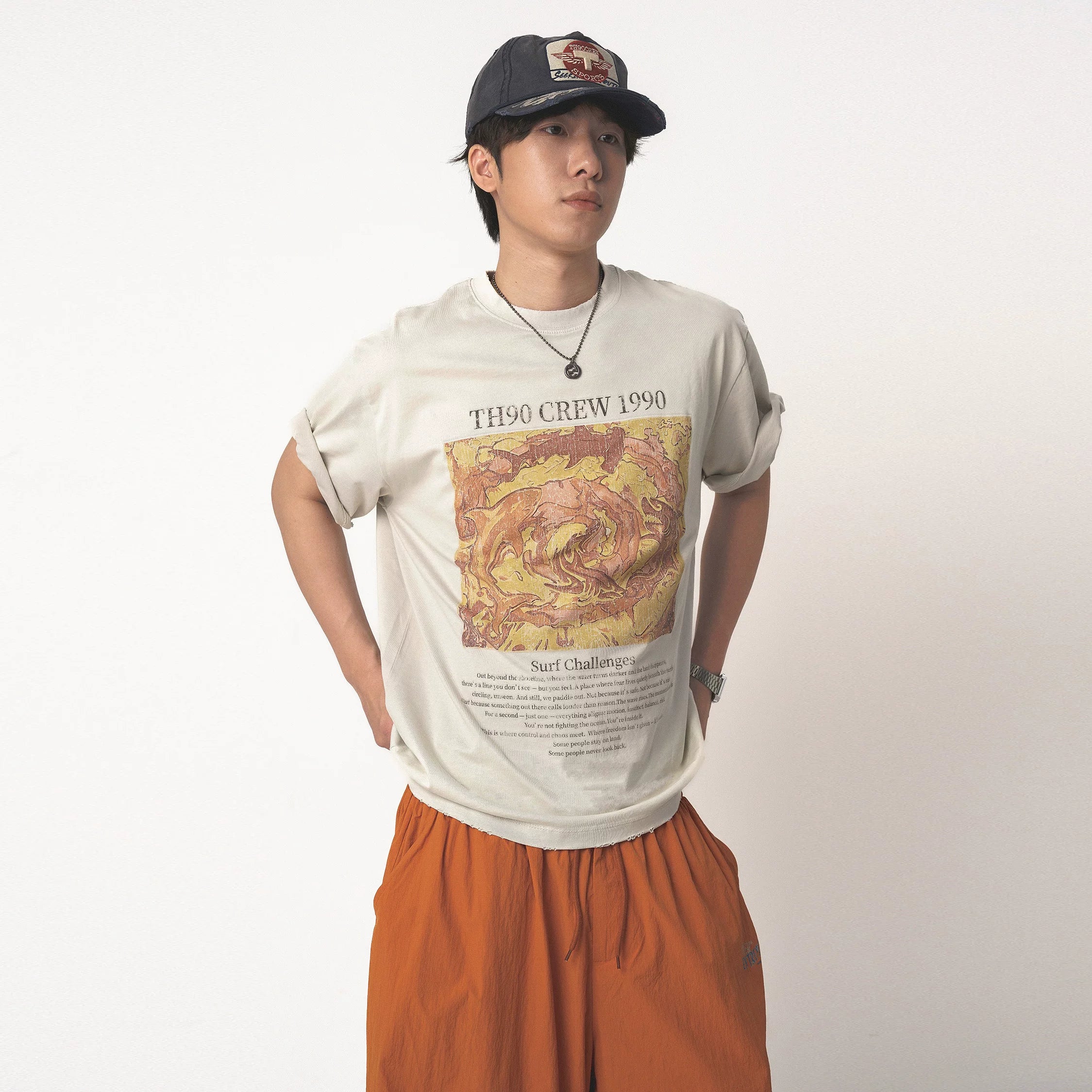 TH90 Retro Loose Crew Neck Tee