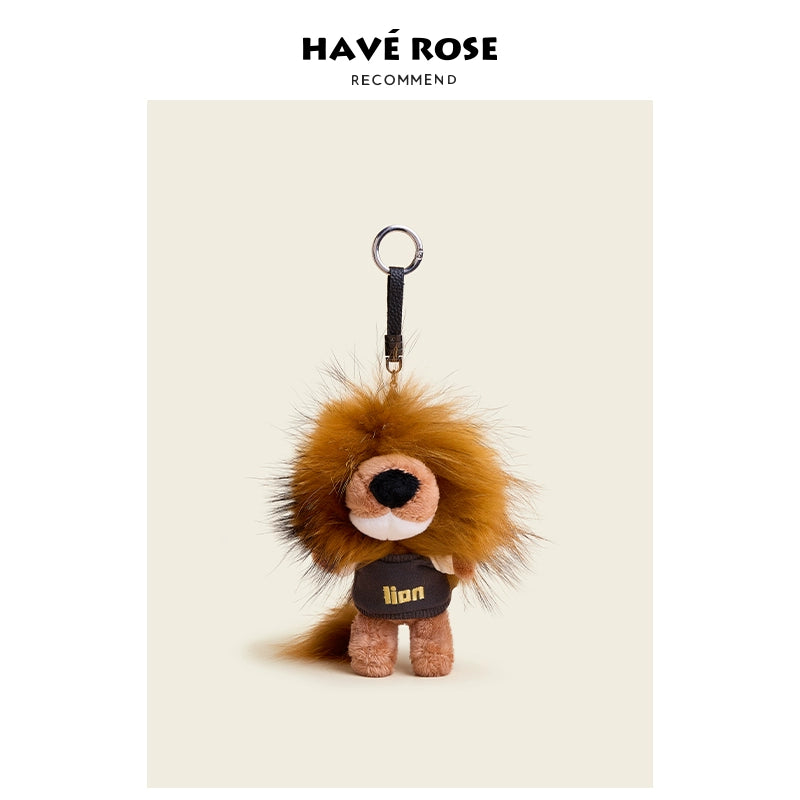 HAVEROSE Creative Plush Lion Doll Bag Pendant