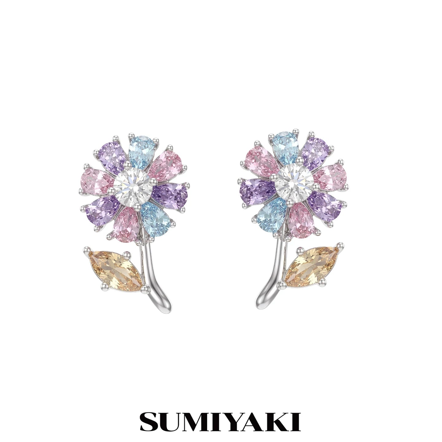 SUMIYAKI Exquisite Diamond-encrusted Stacked Earrings