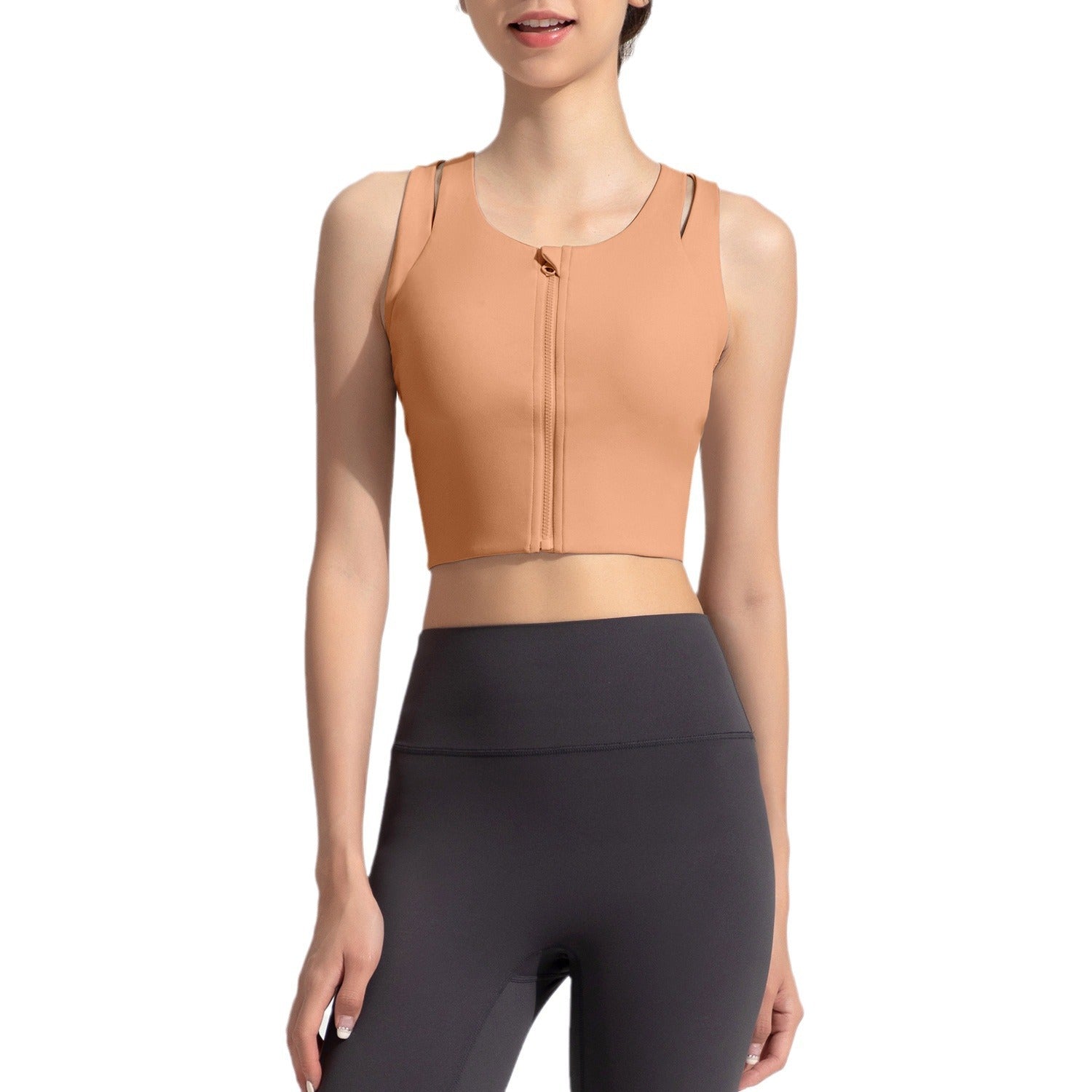 Athena Lulu Naked Front Zip Yoga Fitness Vest