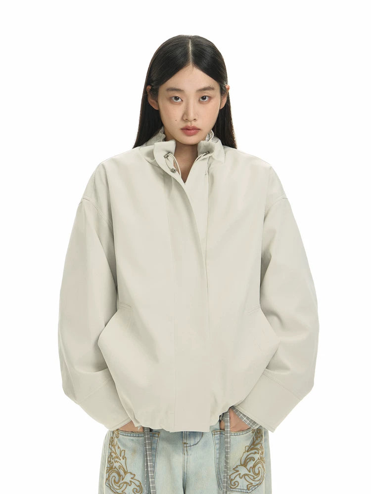 TGNS Casual Bud Collar Drawstring Jacket