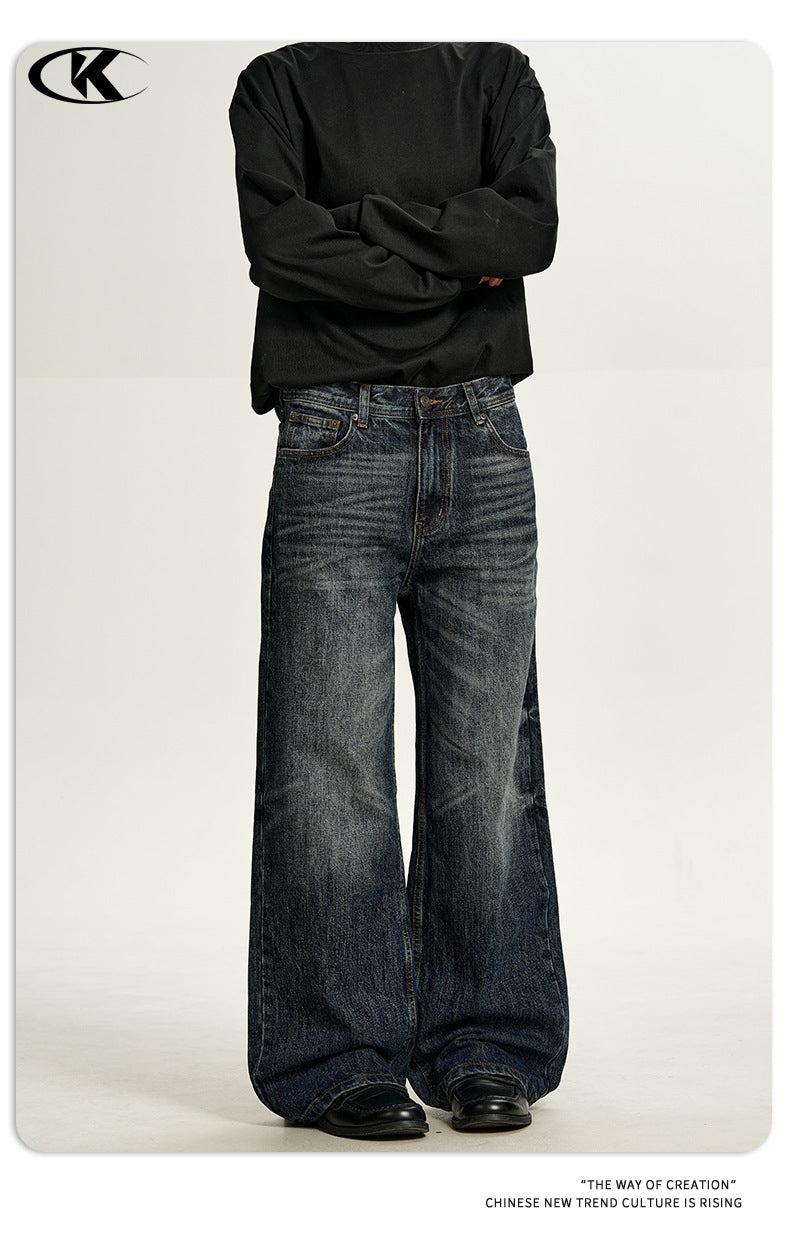 11KN Retro Loose Straight Versatile Jeans