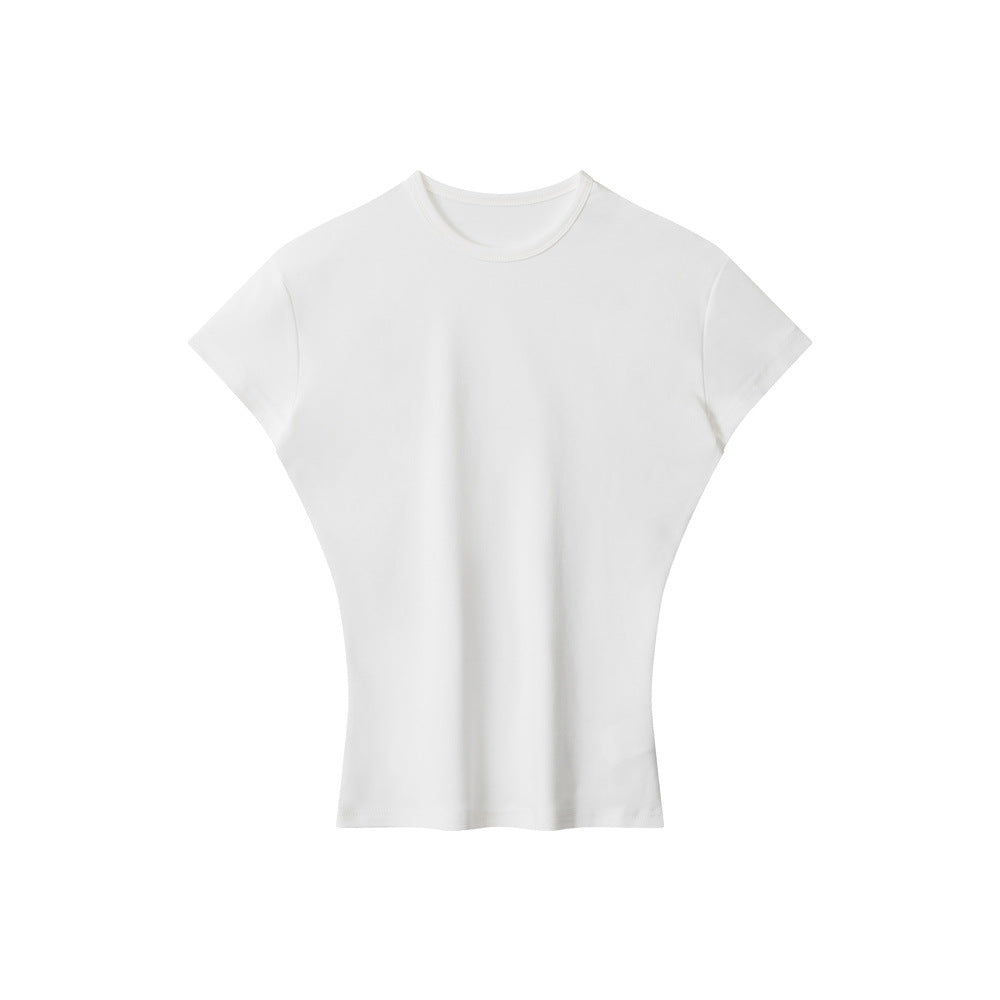 Nariele Simple Front Shoulder Slim Fit Waist Tee