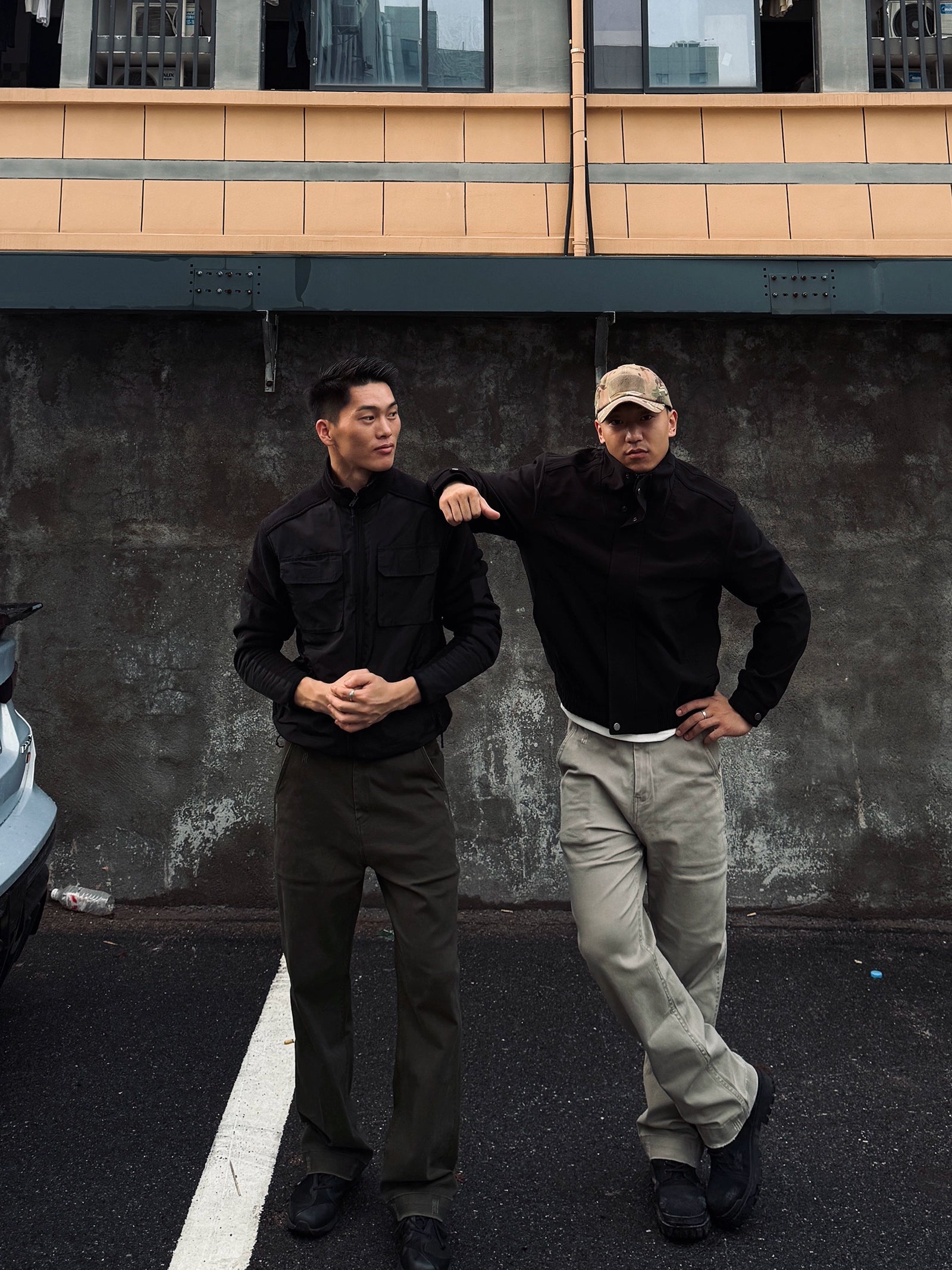 GTAL Splicing Stand-up Collar Warm and Windproof Long-sleeved Tooling Jacket