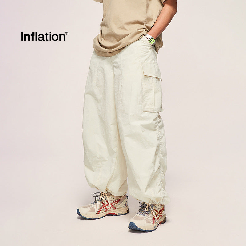 INF Fine plaid loose tooling wide-leg pants