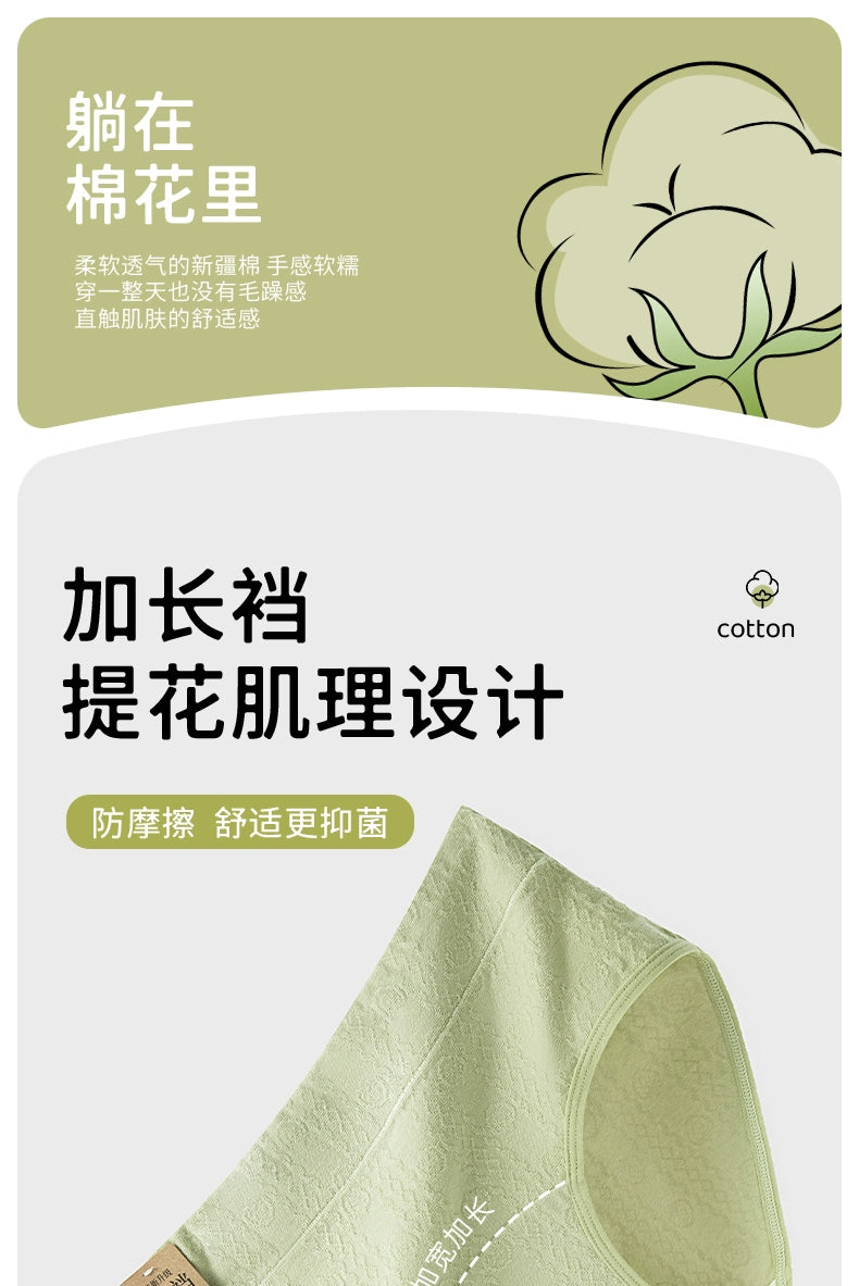 Urban Butterfly Cotton Antibacterial Extended Crotch Seamless Mid-waist Briefs