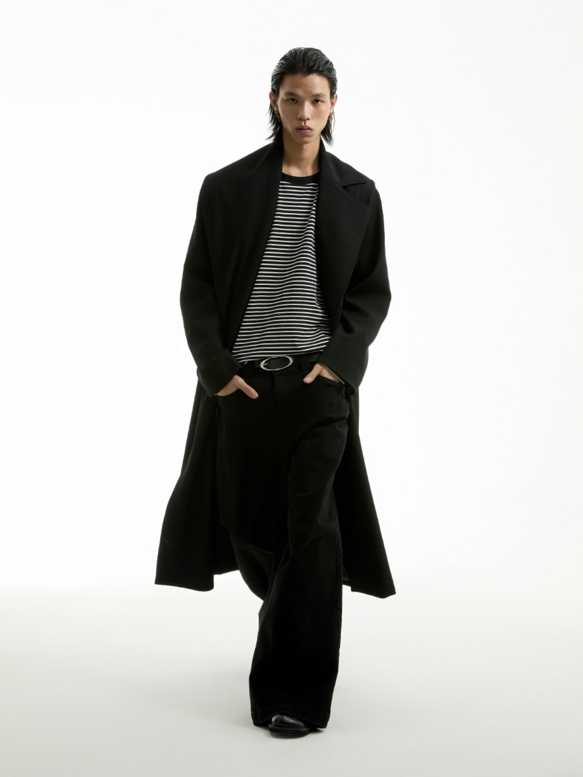FUNKYFUN Long Blazer with Scarf Design