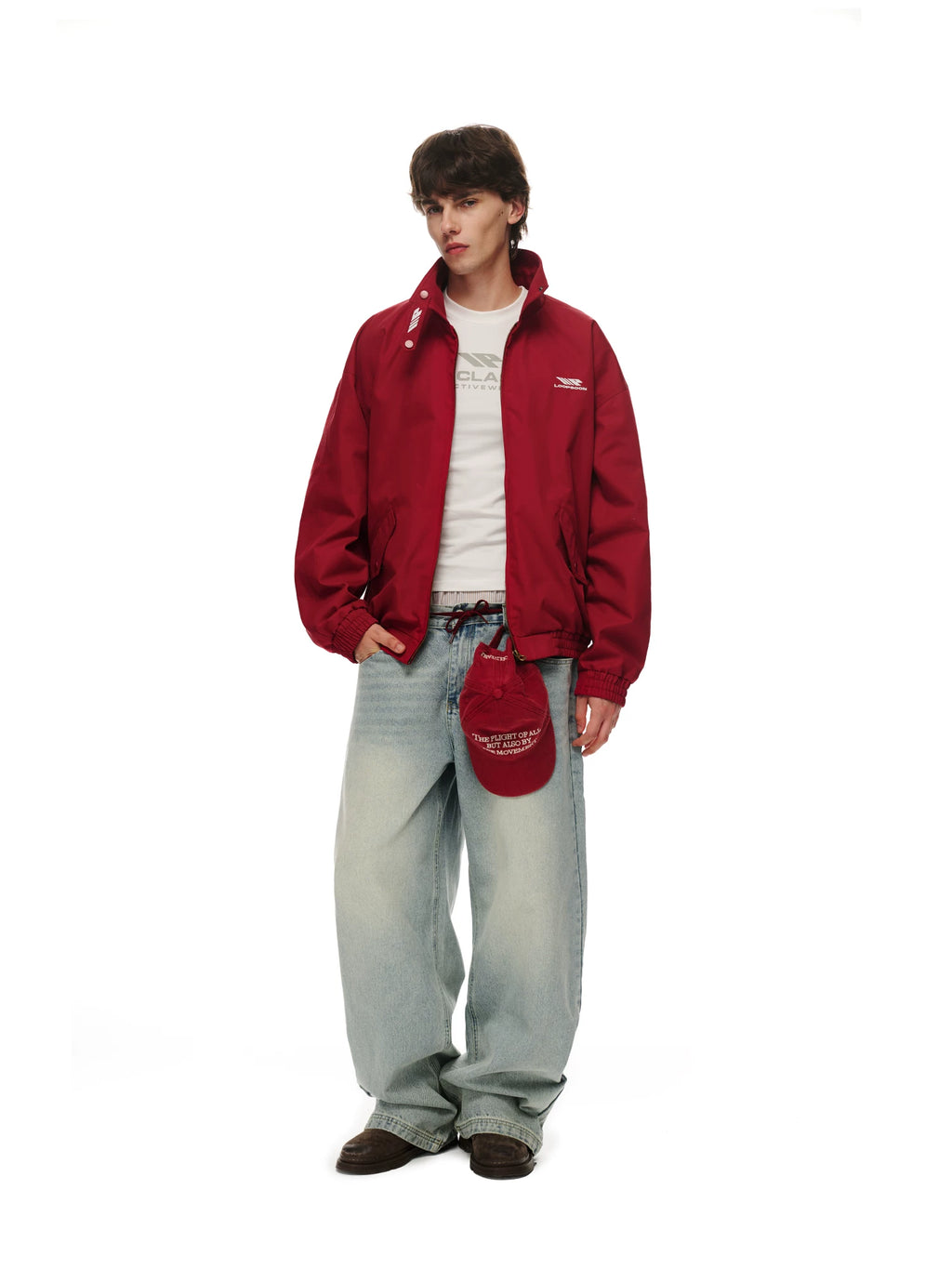 Loopsoon Collar Loop Embroidery Versatile Simple Casual Tee