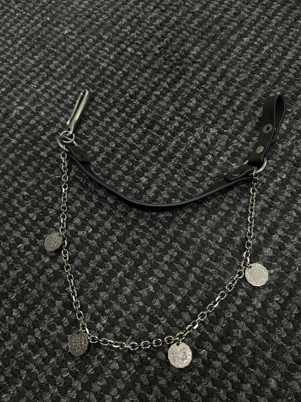 NOT UGLY Top Cowhide "Silver Coin" Double Trouser Chain Pendant Accessories