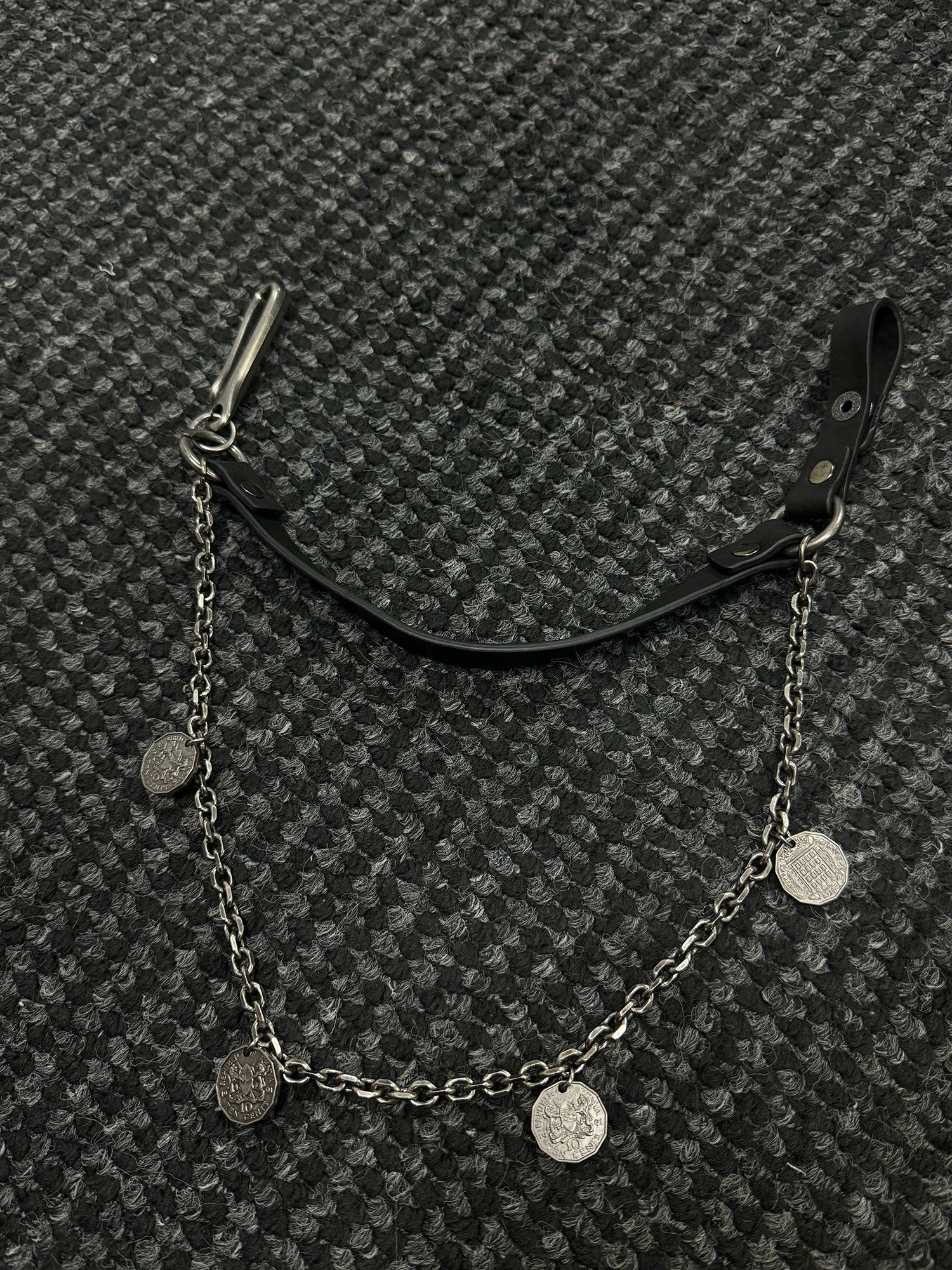 NOT UGLY Top Cowhide "Silver Coin" Double Trouser Chain Pendant Accessories