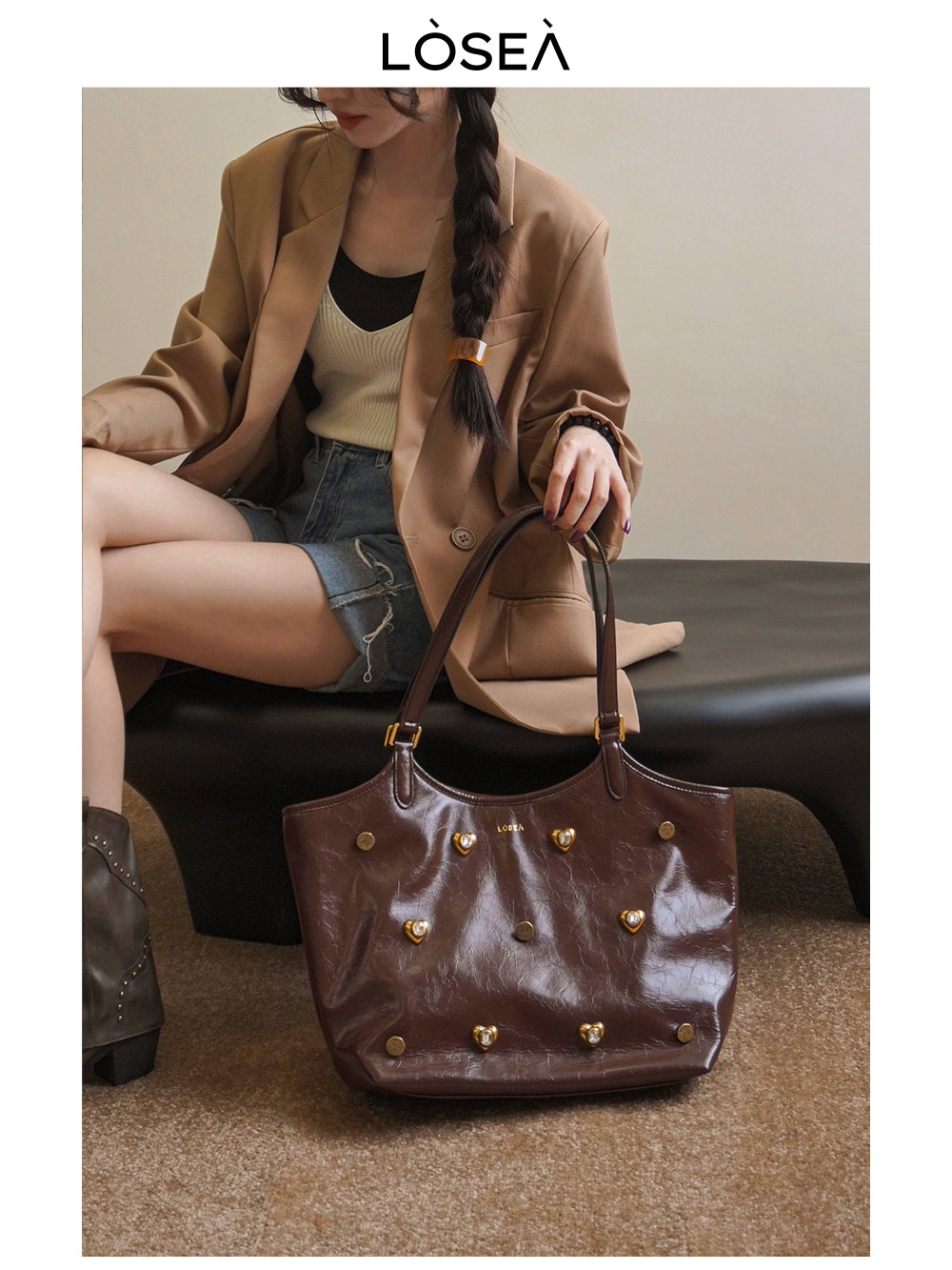 LOSEA Simple and Versatile Large-capacity Tote Bag