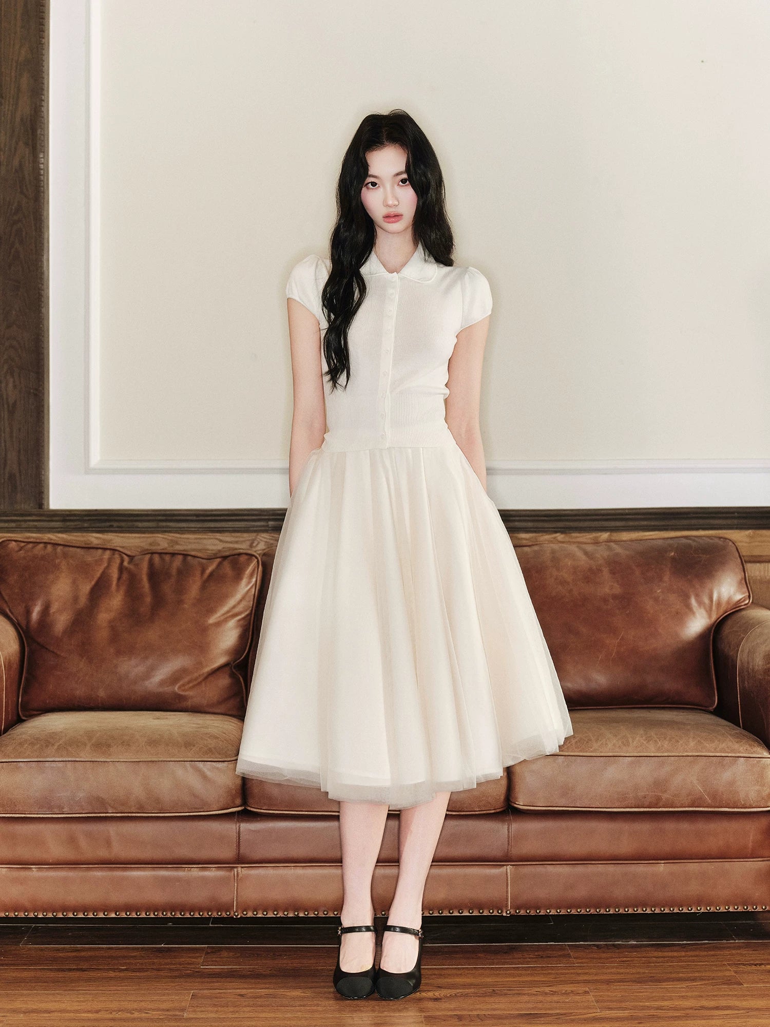 Avenement Mesh Waist Thin Versatile Skirt