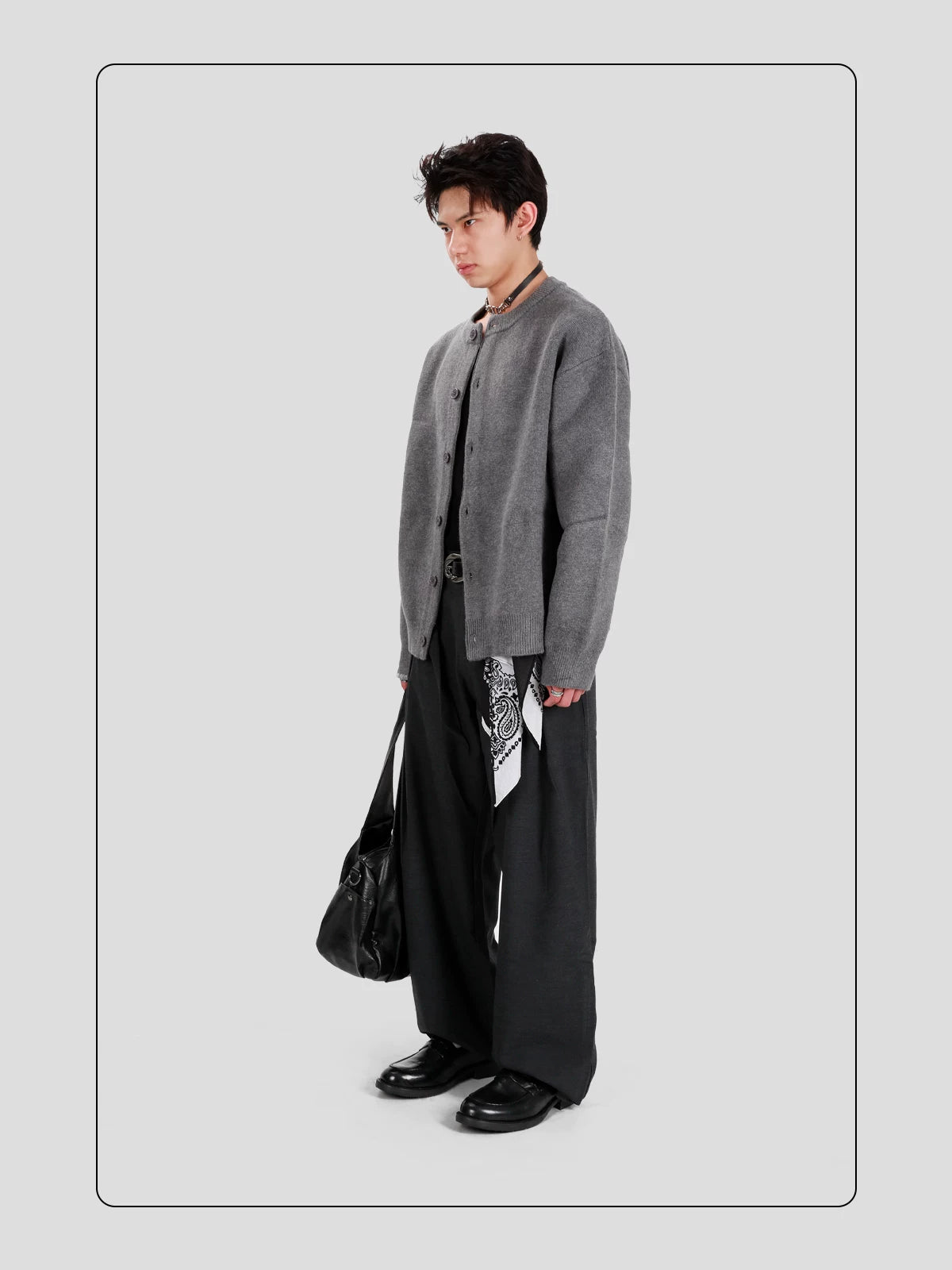 HANQIAORJI Washed Old Horse Leather One-pedal Loafers
