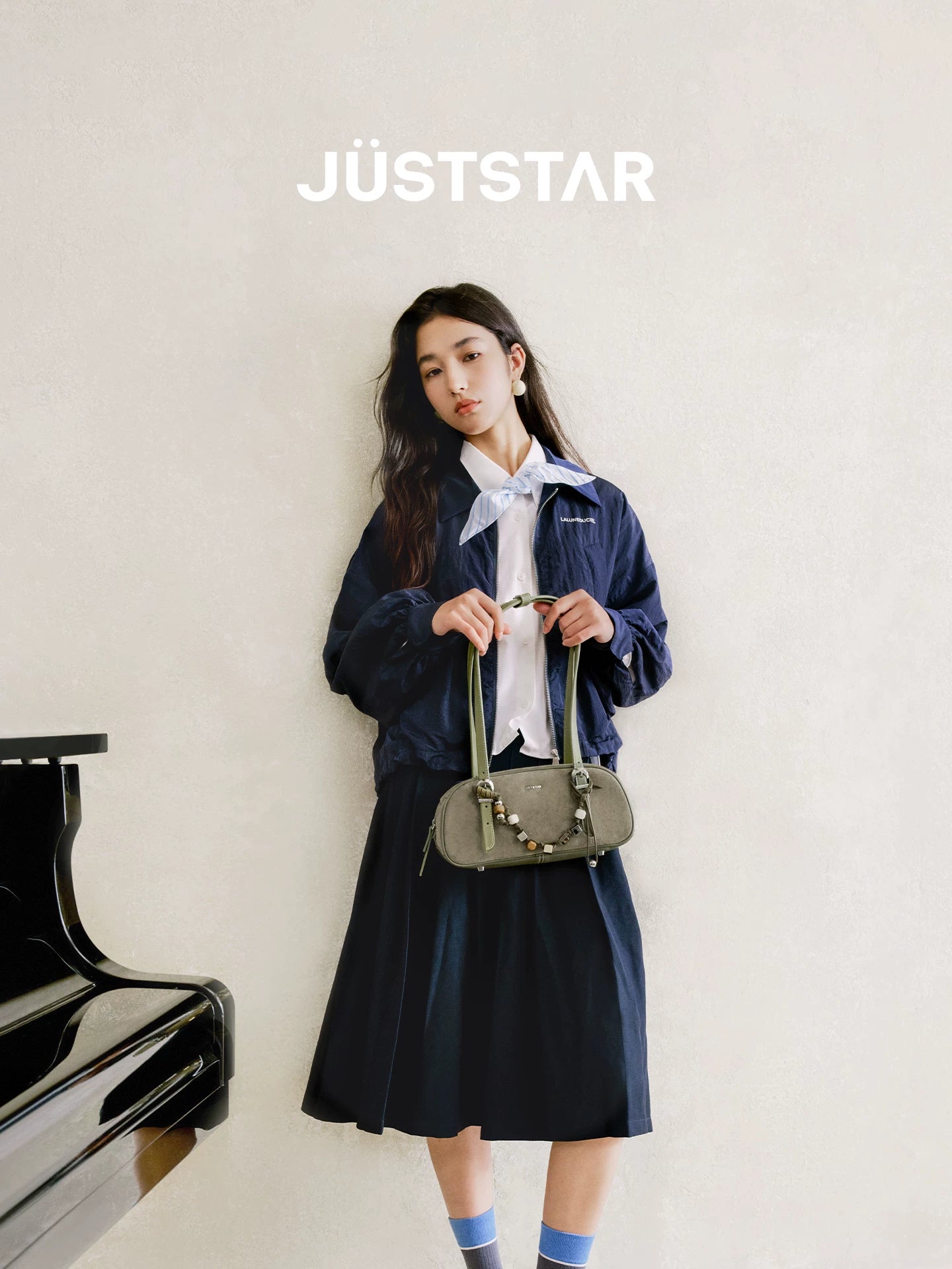 JUST STAR Suede Shoulder Armpit Bag
