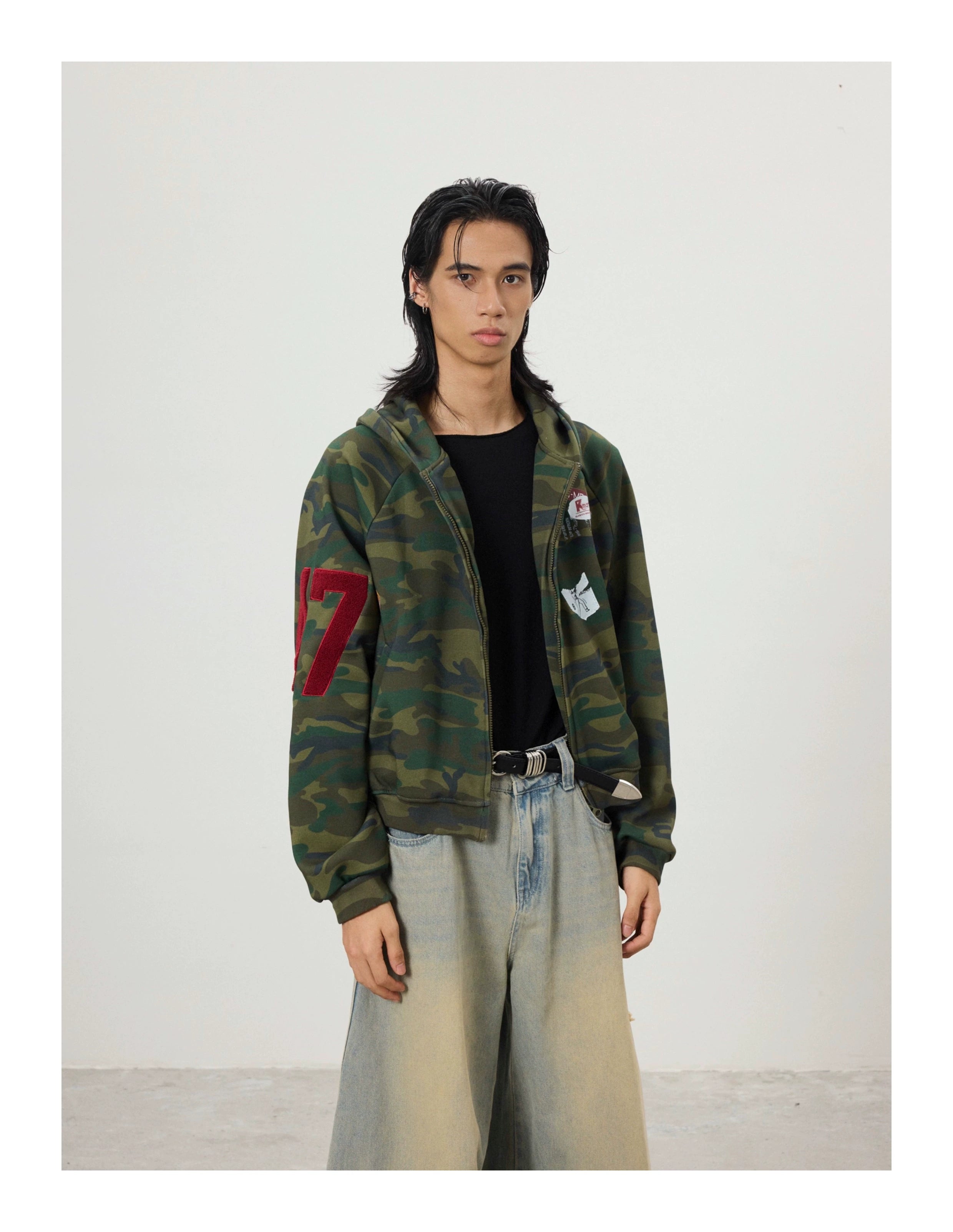 BTSG Towel Embroidered Embroidered Zip-up Cardigan Jacket