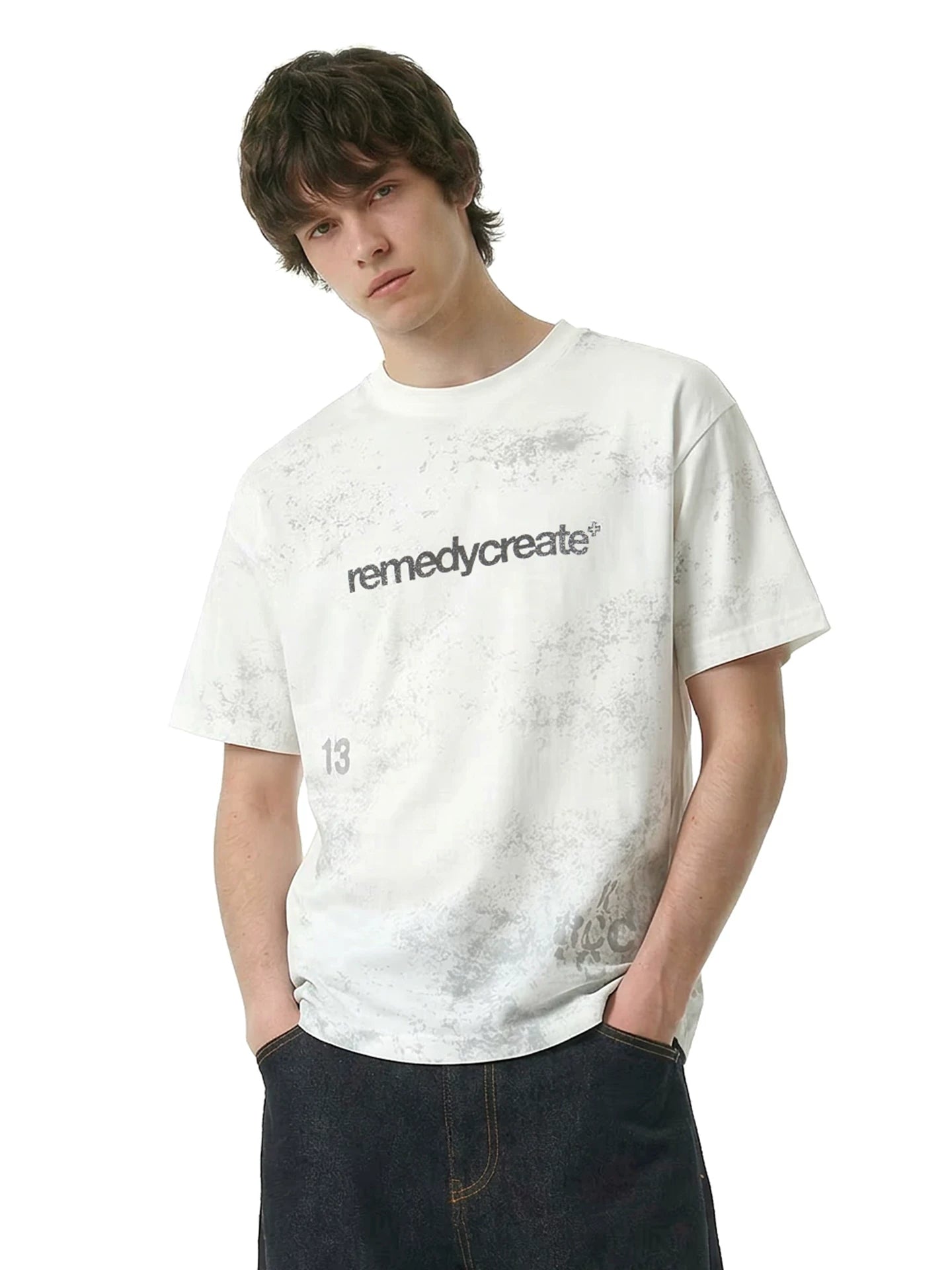 Remedy Vintage Letter Print Loose Crew Neck Tee
