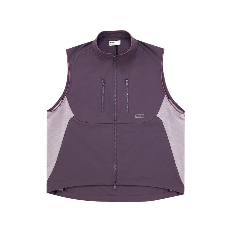 FPA Casual Contrasting Color Loose Stand-neck Sports Vest