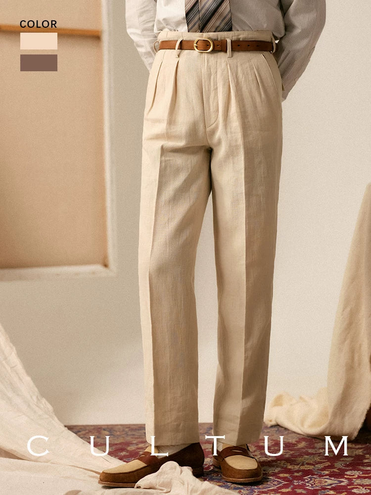 CULTUM Vintage High Waist Casual Light Suit Pants