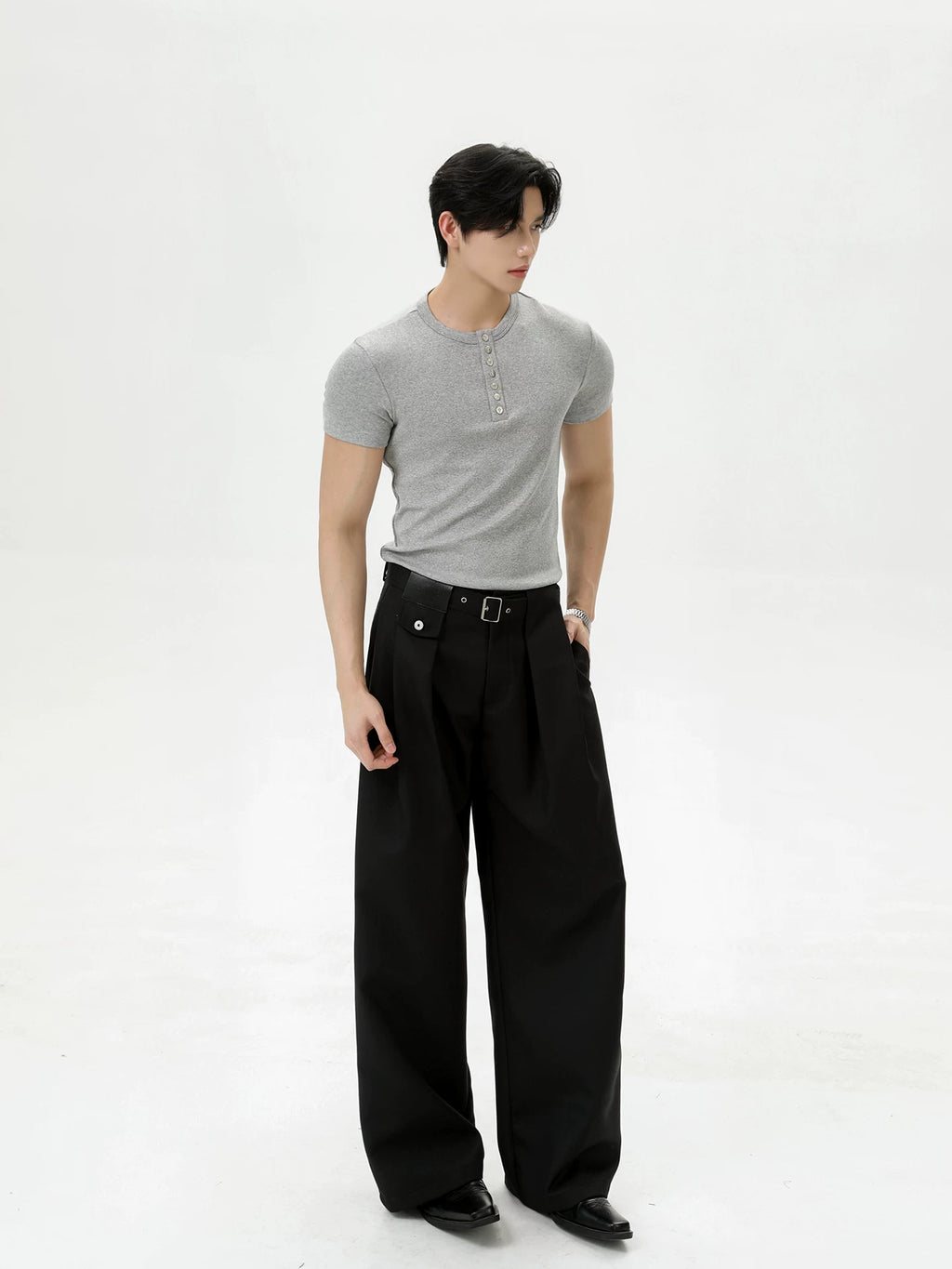 TURNTIDE Henry Collar Slim Tee