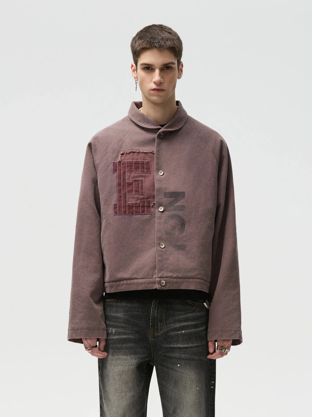 CENSMADE Gradual Change Patch Beads Canvas Detroit Cotton Jacket