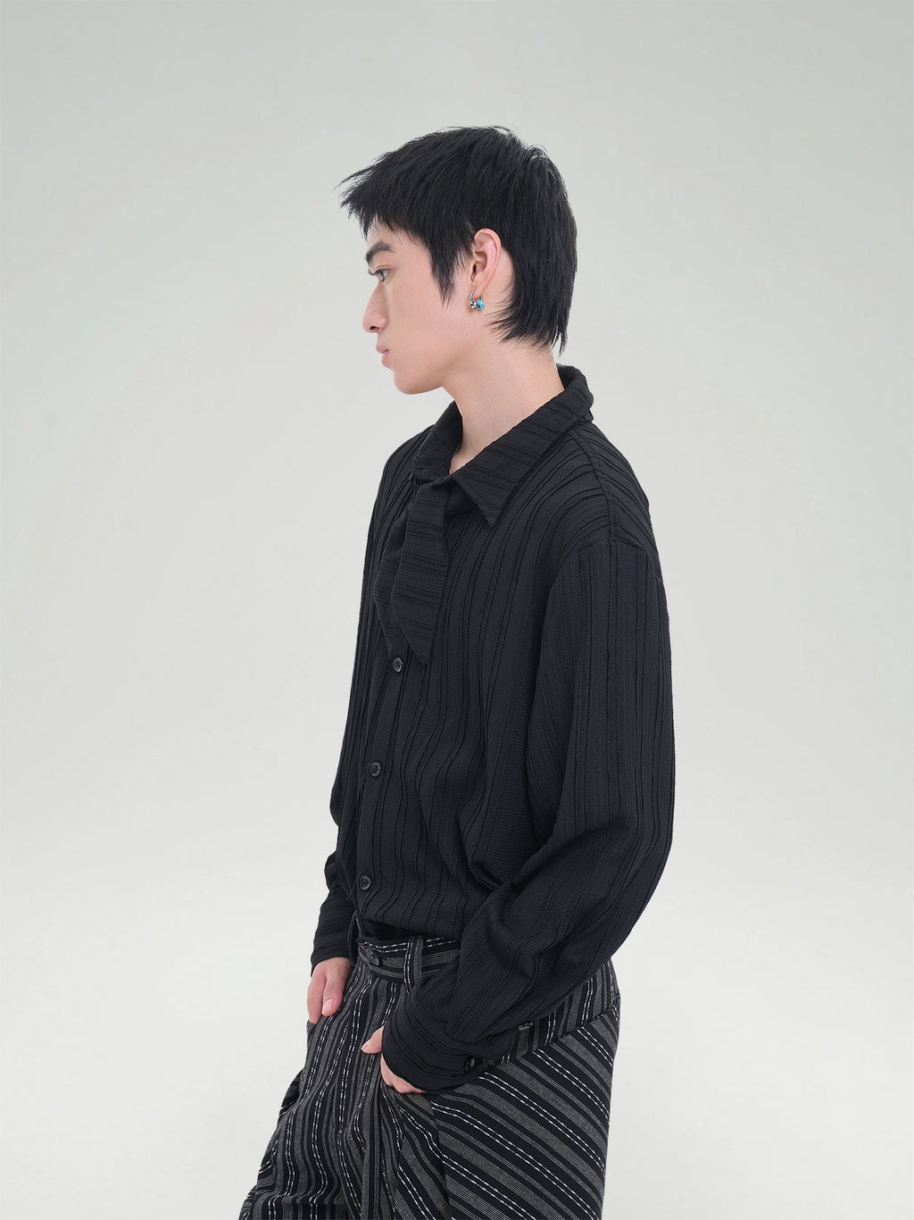 TZ Killer Versatile Loose Square Collar Long Sleeve Shirt