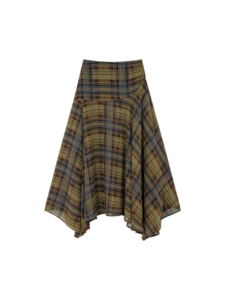 KANO Vintage Plaid Dot Skirt