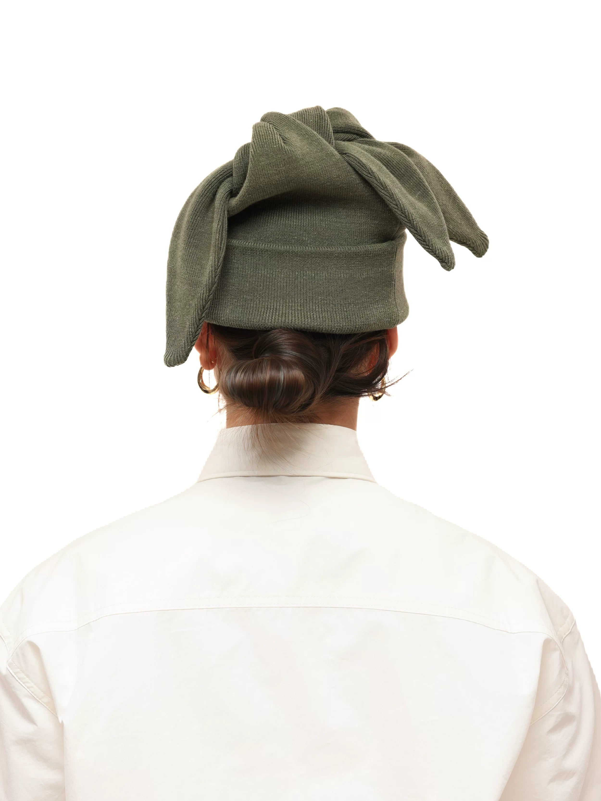 6CRAYON Three-ear Multi-wear Method Solid Color Knitted Wool Hat