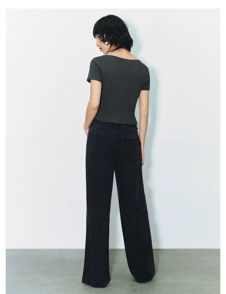 URBAN REVIVO Rhombus Dark Texture Casual Trousers