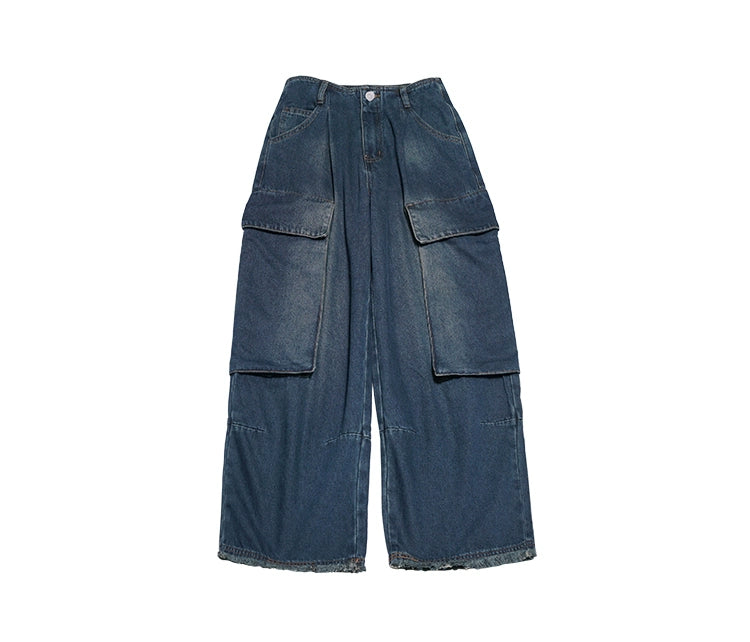 STILLYOU Vintage Tooling Cool Big Pocket Jeans