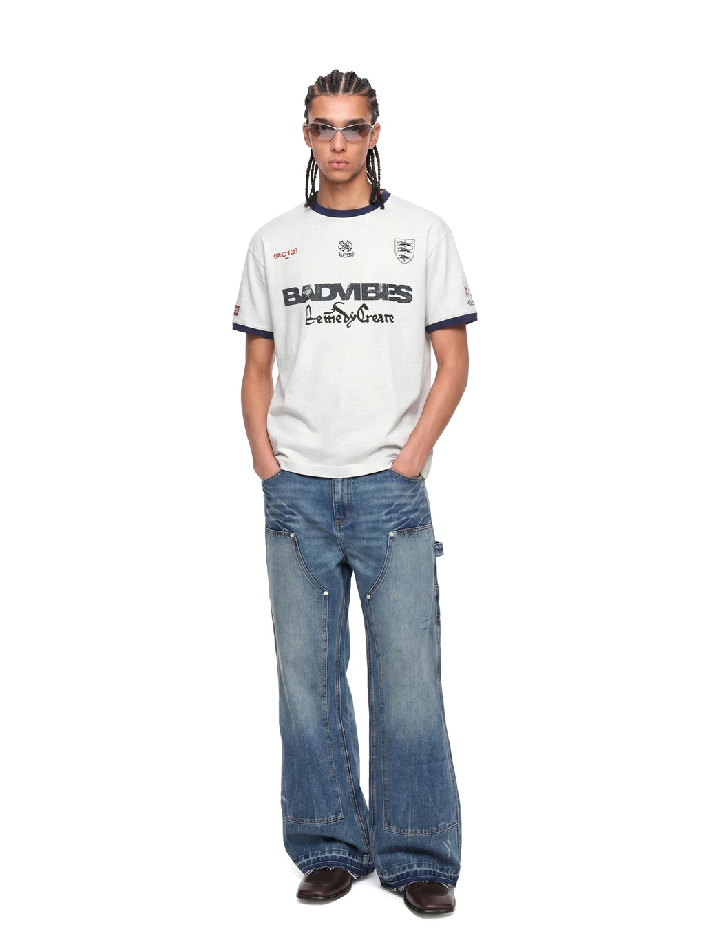 Remedy Vintage Loose Crew Neck Letter Print Tee
