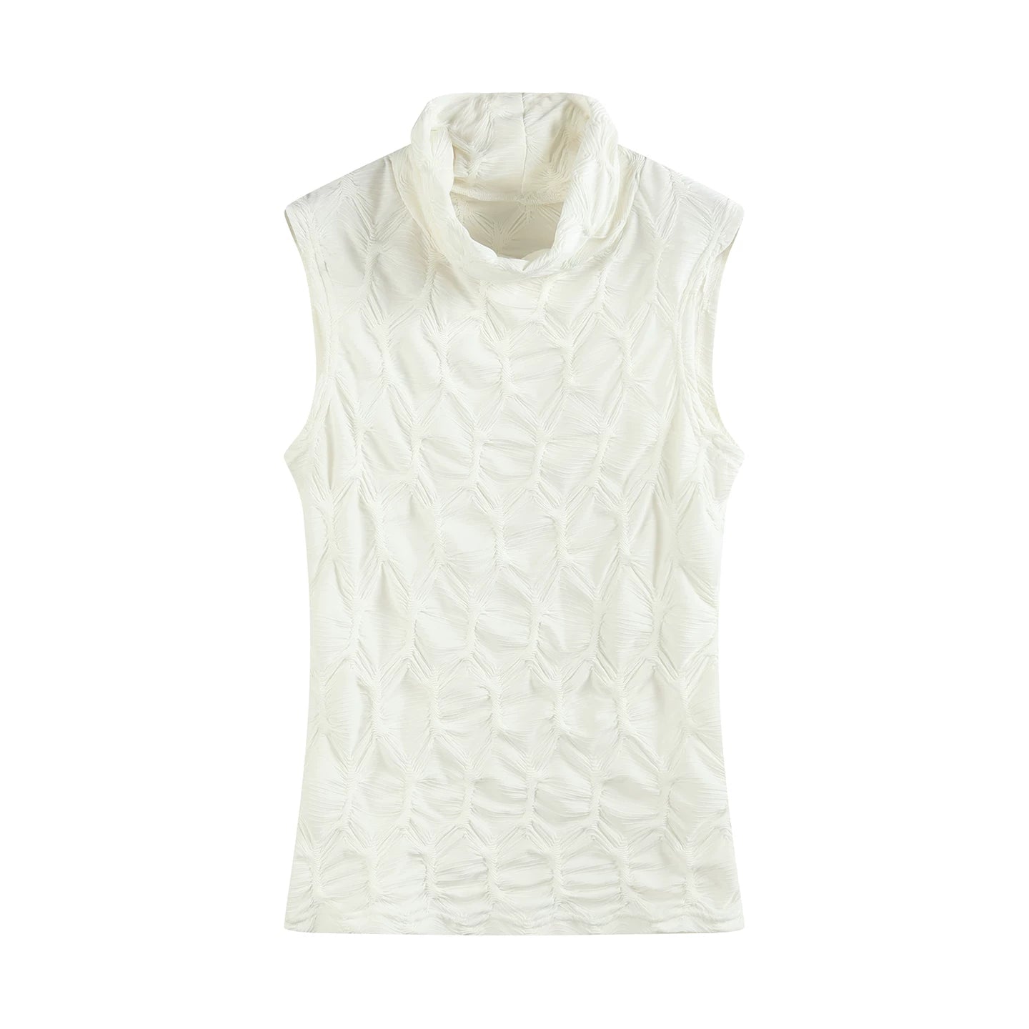 Slight Vogue Pleated Micro Stack Turtleneck Vest