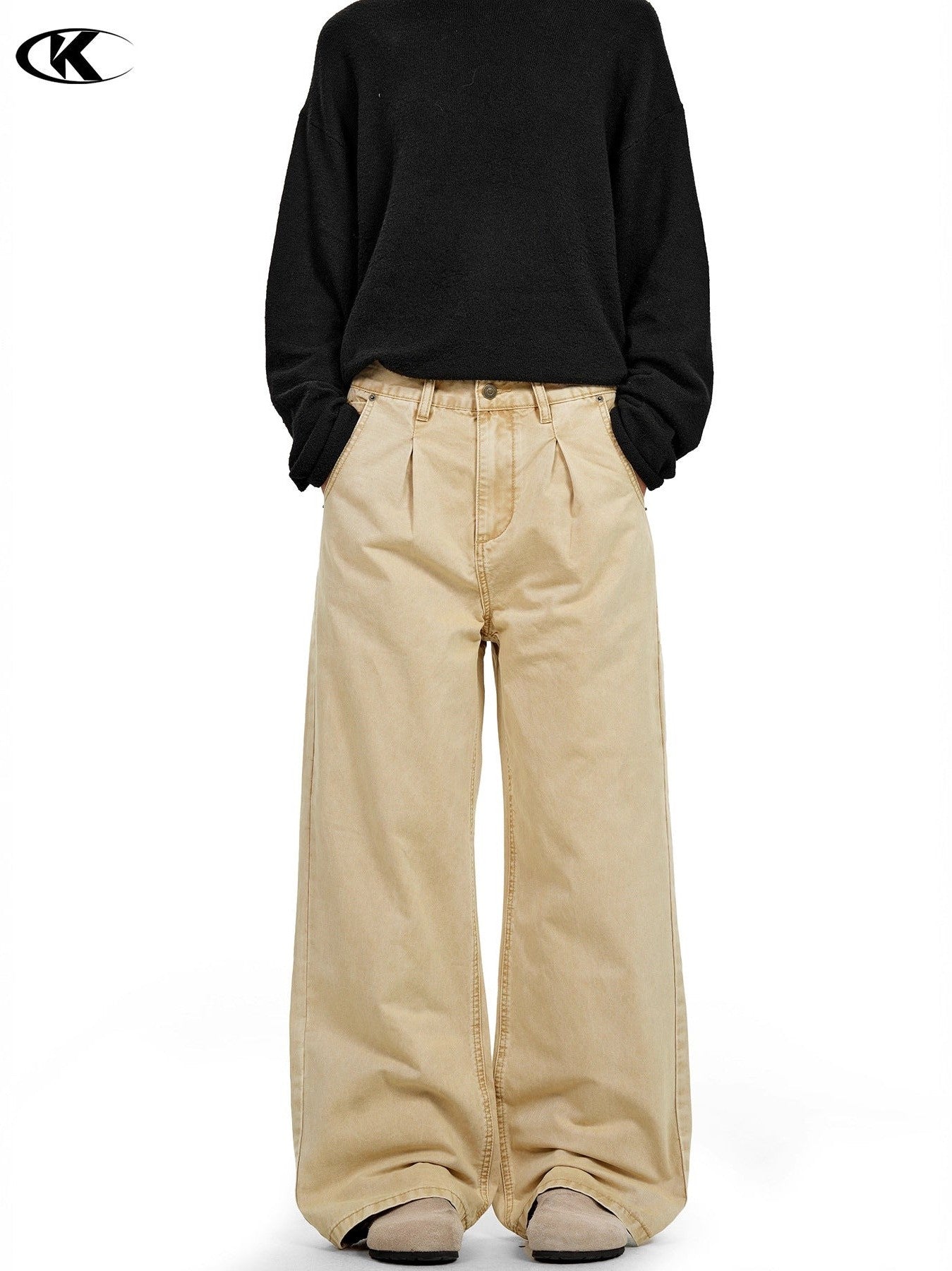 11KN Complex Simple and Versatile Three-dimensional Denim Casual Pants