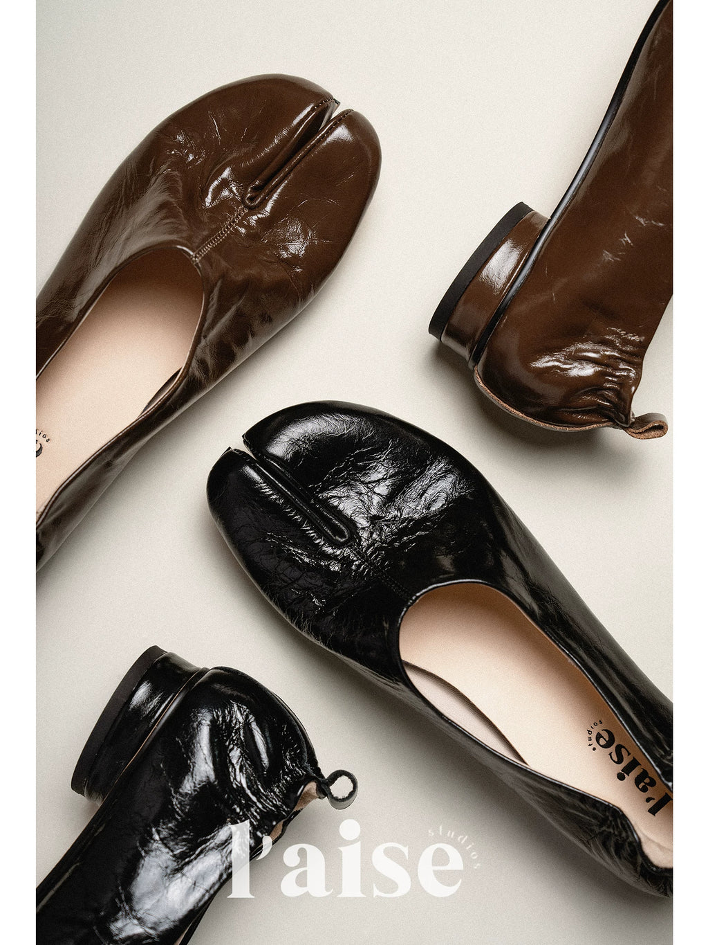 L'aise Retro Flat-toed Shoes