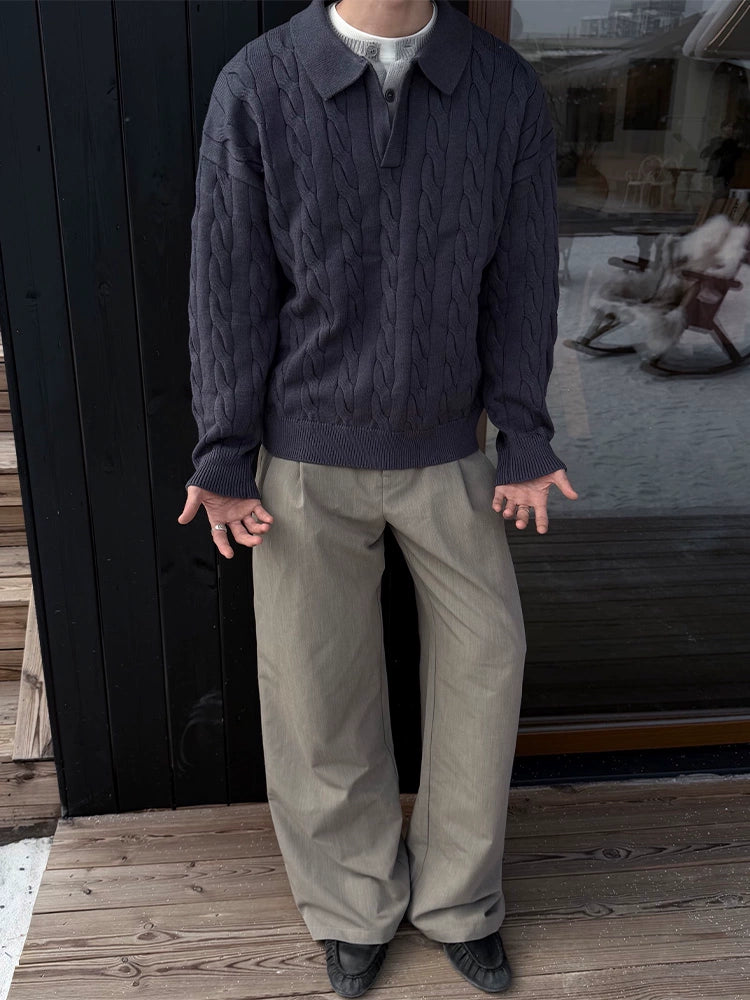 ZOZOFOREST Casual Fake Two-piece Knitted Sweater