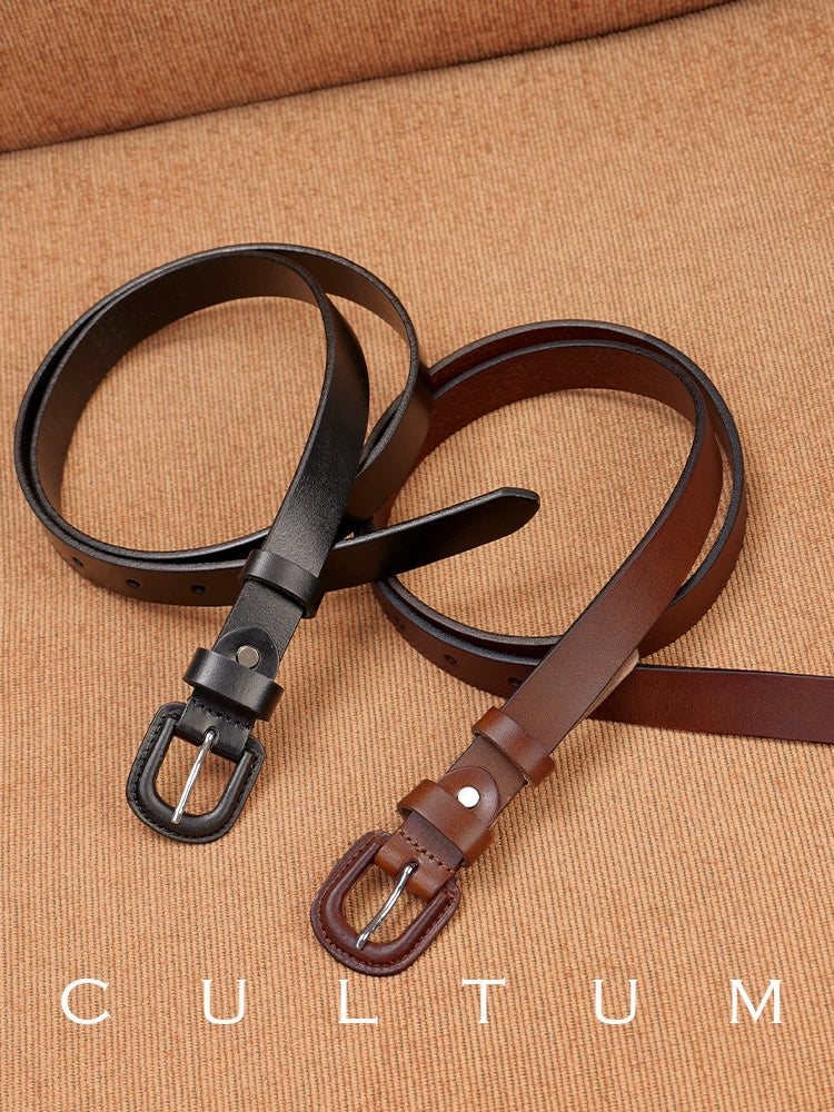 CULTUM Vintage Buckle Simple Versatile Leather Belt