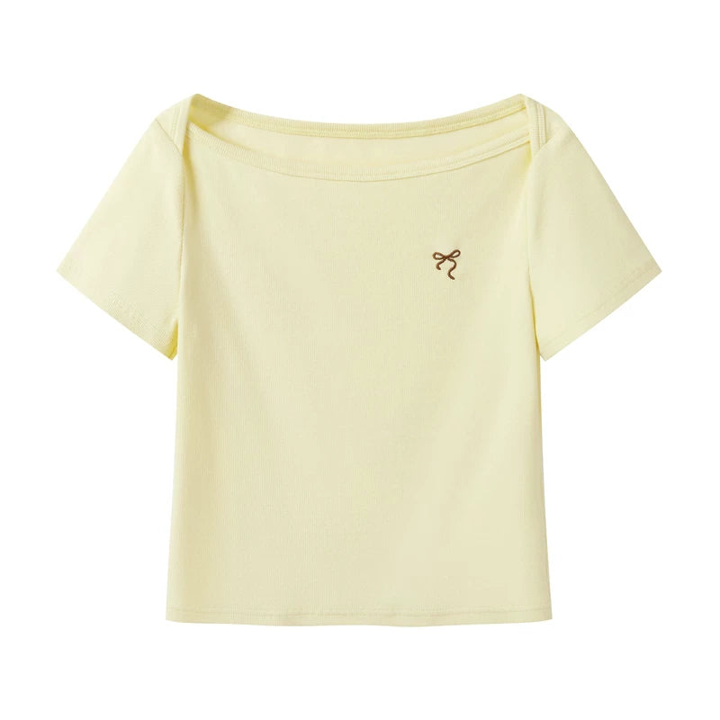Cantonstory Shoulder Bow Versatile Tee