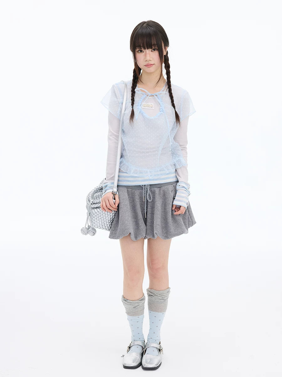 MOMSAYCAN Striped Splicing Long-sleeved Set