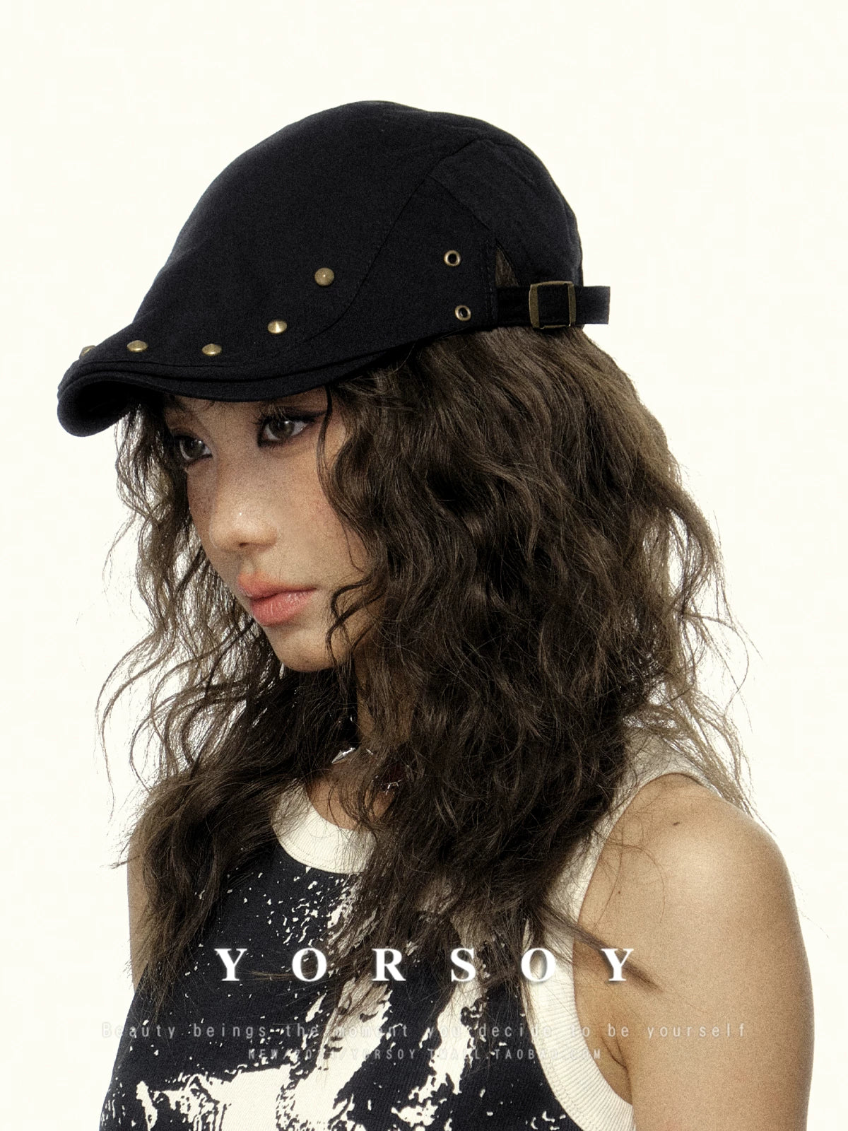 YORSOY Vintage Rivet Hip Hop Beret