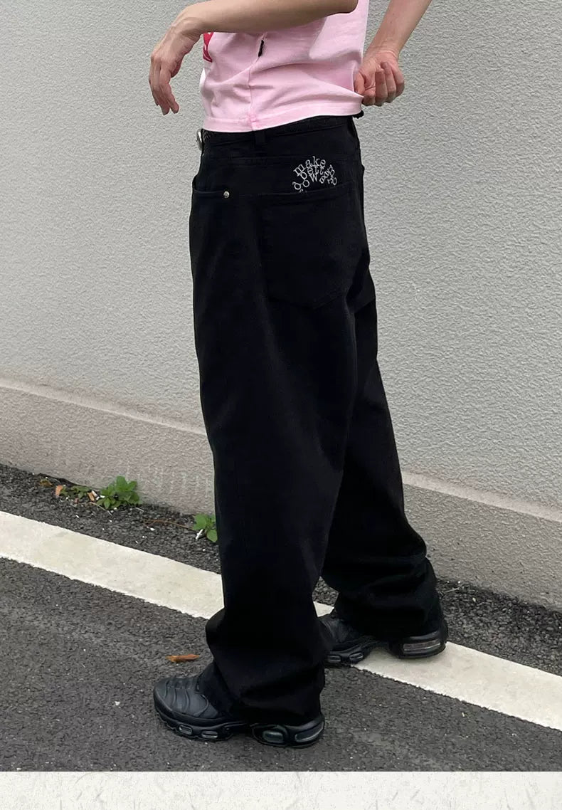 MMBBT Embroidered Casual Versatile Overalls