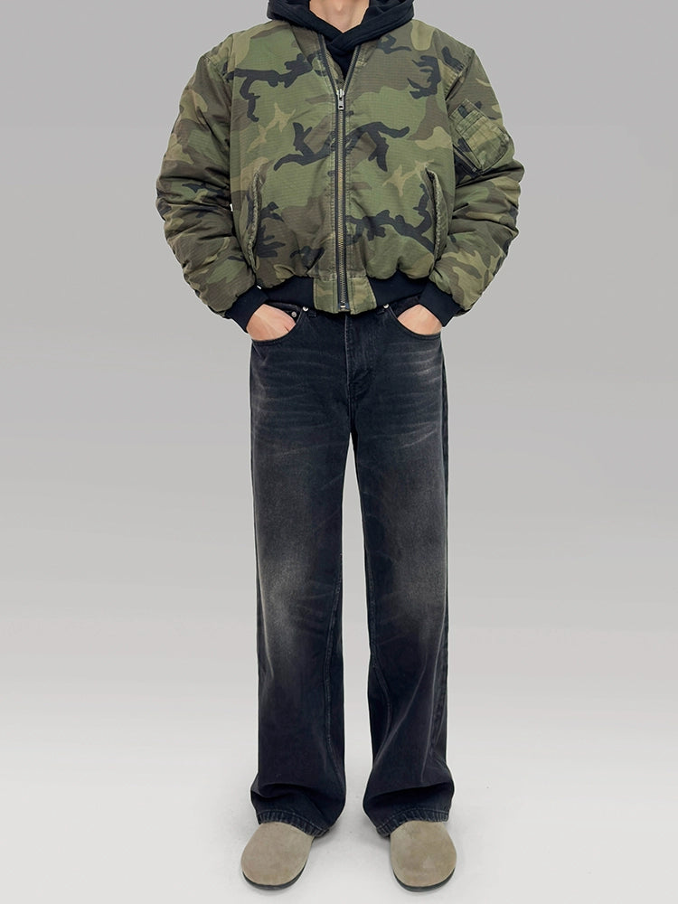 PLUS NO LOGO Camouflage Flight Jacket Cotton