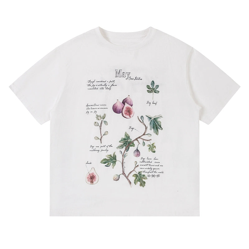 CoosRetro Fig Hand-painted Printed Tee