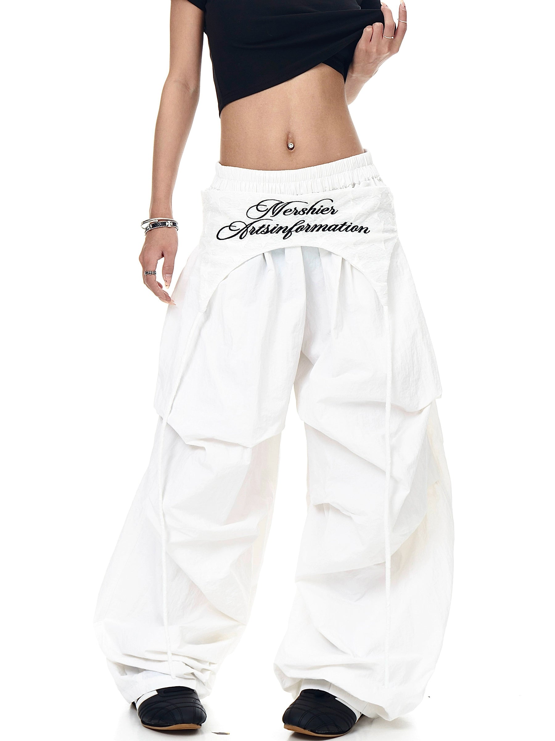 BLACKLISTS Waist Seal Stacked Loose Wide-leg Scimitar Pants